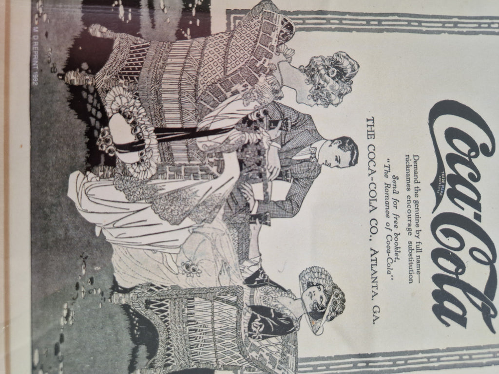Framed Vintage Coca-Cola Advertisement – “Step Into This Picture”, 1992 Authorised Reprint