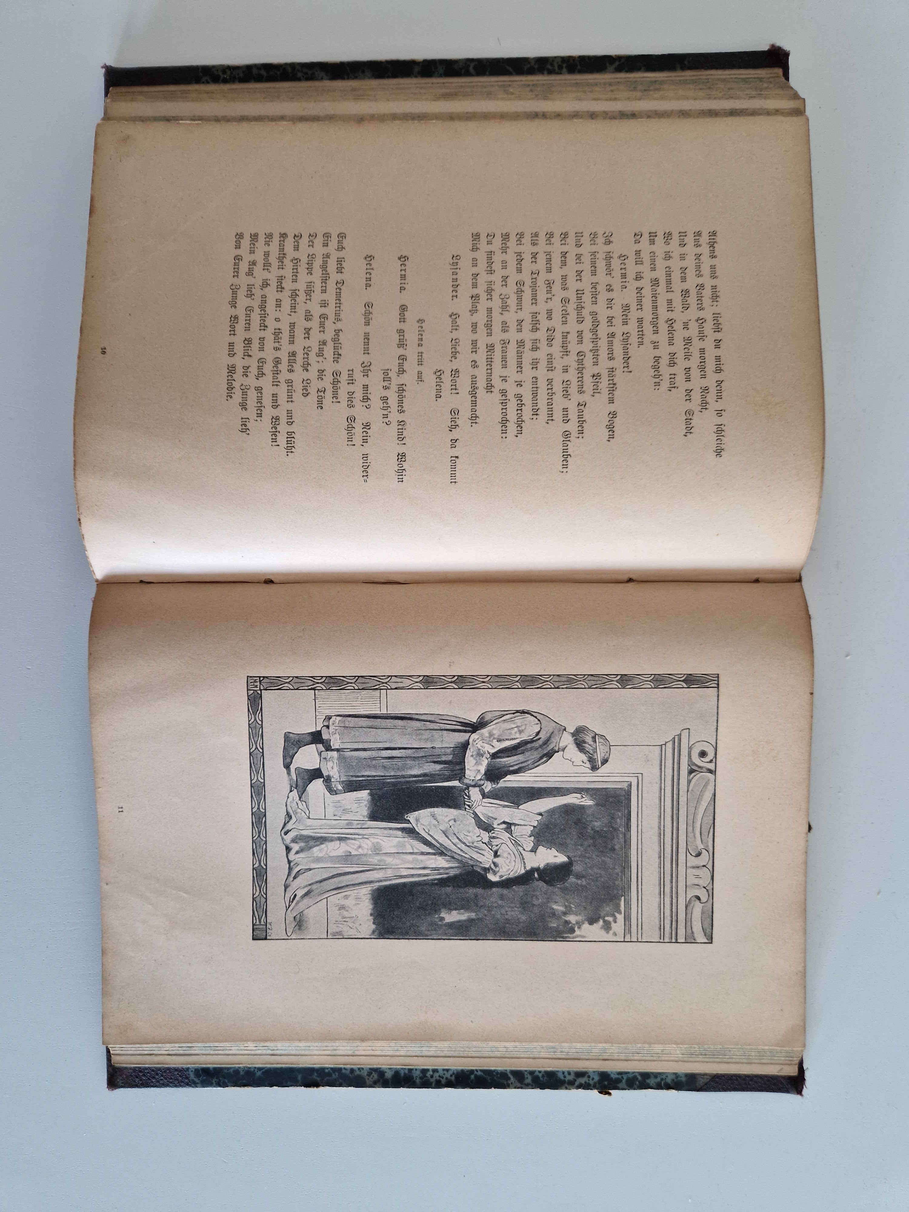 Roméo et Juliette – William Shakespeare | Traduction Schlegel | Deutsches Verlagshaus Bong & Co. Berlin | Illustré | Reliure demi-cuir marbré | environ 20 × 13 cm