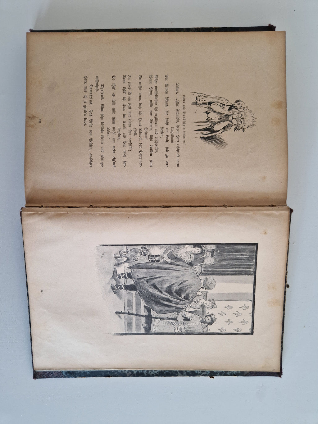 Roméo et Juliette – William Shakespeare | Traduction Schlegel | Deutsches Verlagshaus Bong & Co. Berlin | Illustré | Reliure demi-cuir marbré | environ 20 × 13 cm