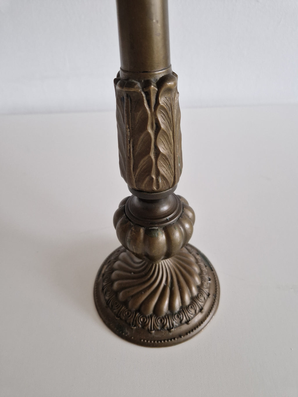 Antique Brass 3-Arm Candelabra – Empire Neoclassical, Acanthus & Gadroon Detail