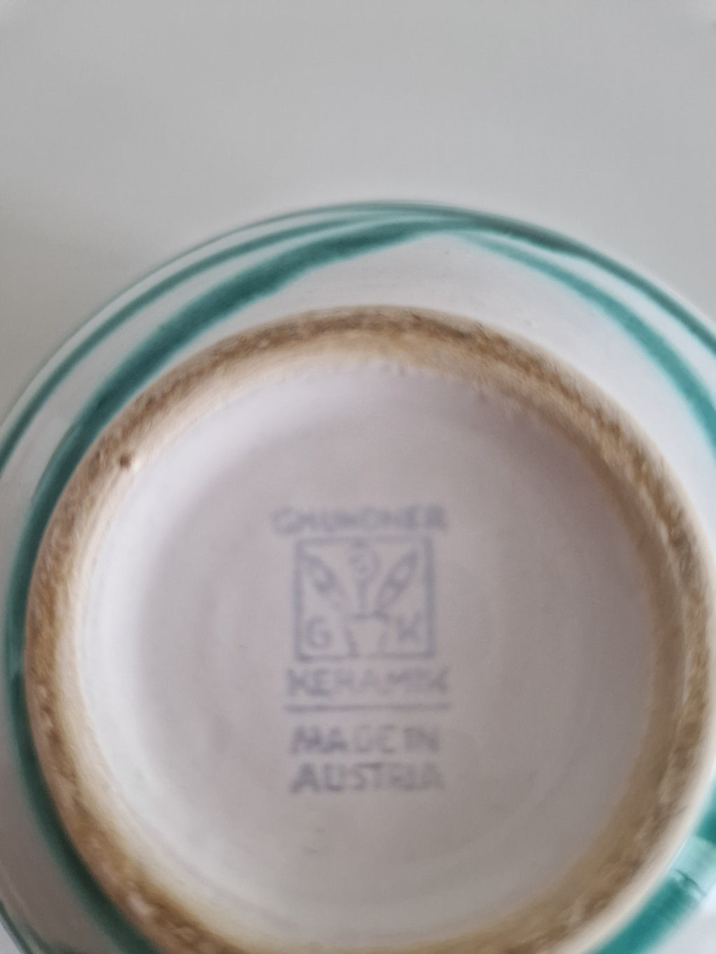Gmunden Keramik Sugar Bowl — Green Stripe (Grüngeflammt), Made in Austria