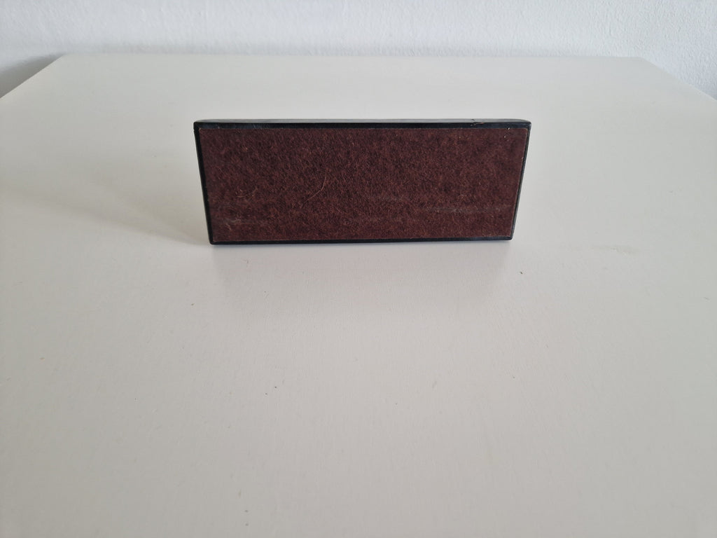Vintage Schreibtisch-Briefständer aus Messing und schwarz lackiertem Holz im Mid-Century-Stil