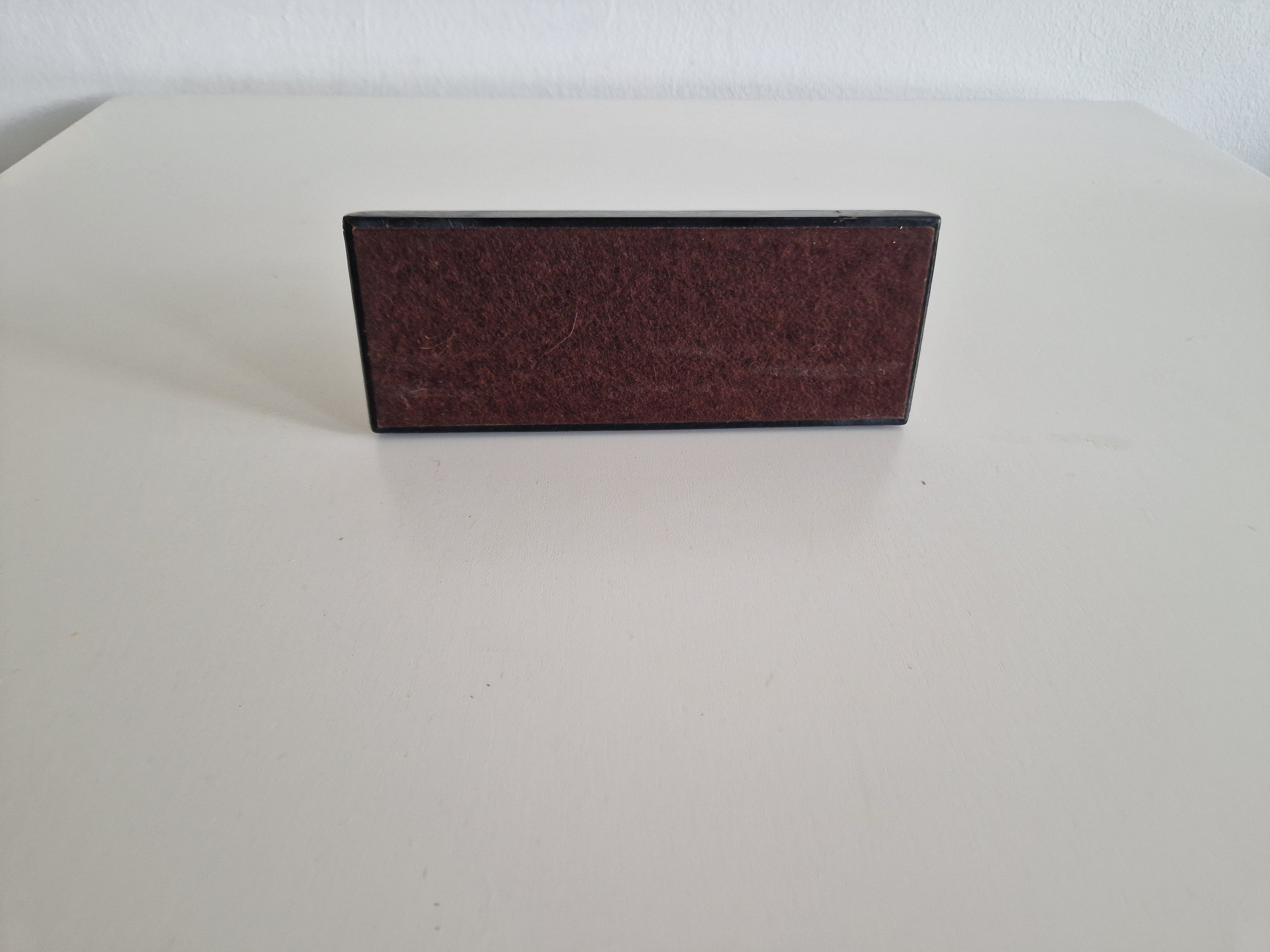 Vintage Schreibtisch-Briefständer aus Messing und schwarz lackiertem Holz im Mid-Century-Stil