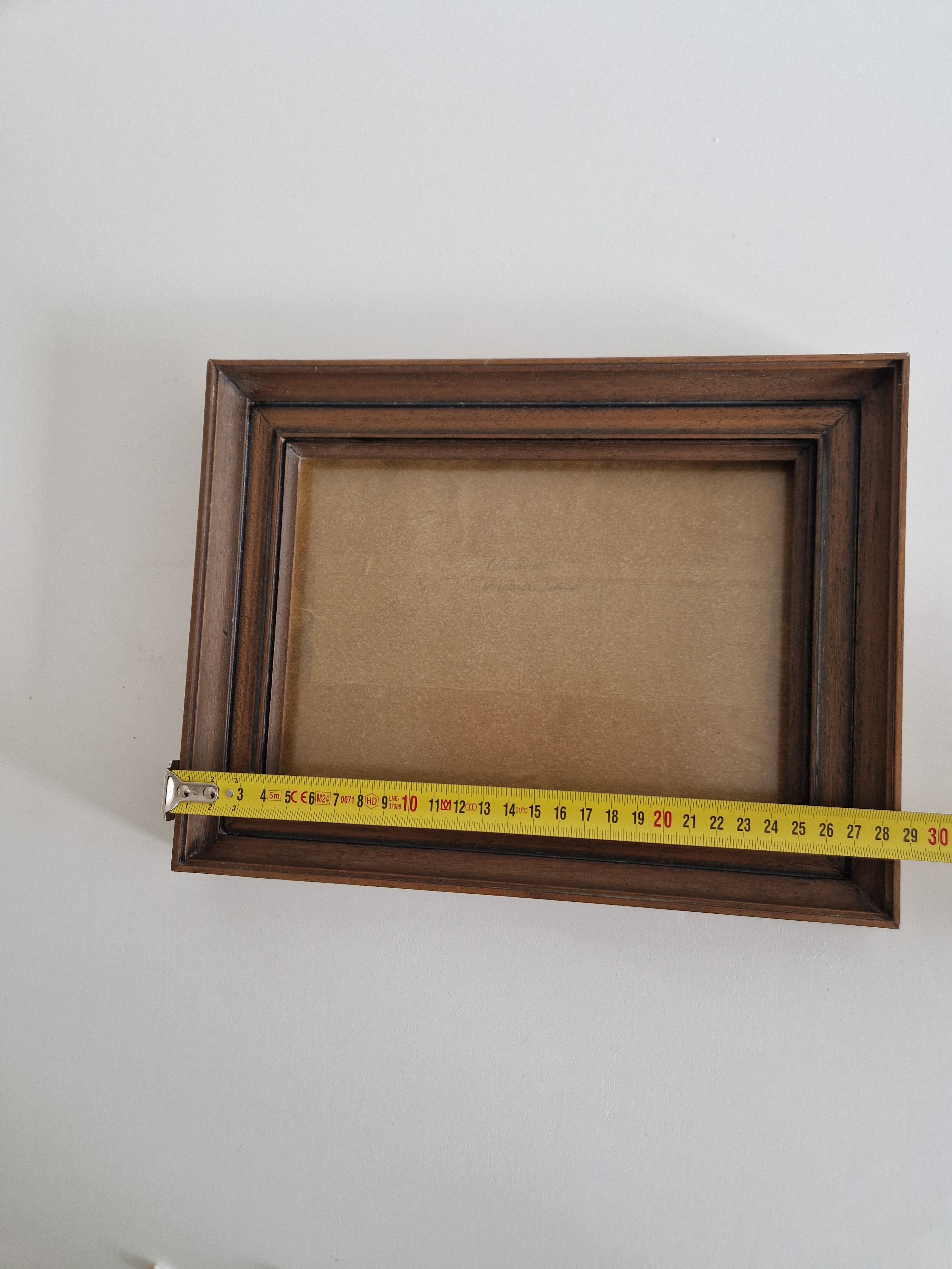 Cadre photo vintage en noyer – Moulure à doucine double, 30 × 22 cm, sans verre