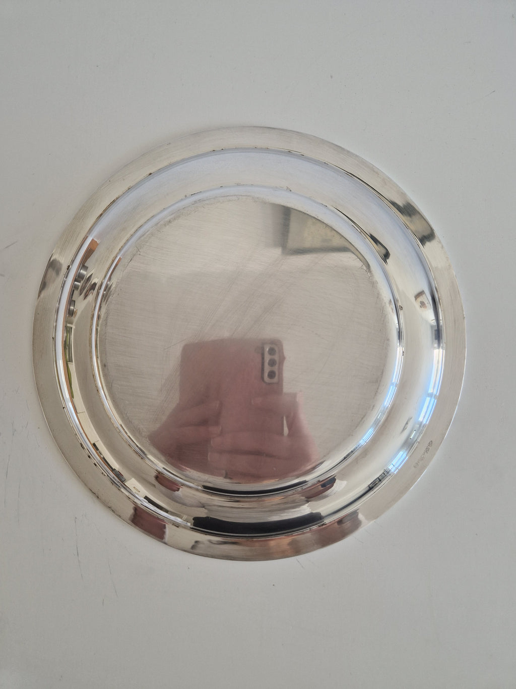 Antique Silver-Plated Charger Plate – Neoclassical Egg-and-Dart Border | Hallmarked | 30 cm
