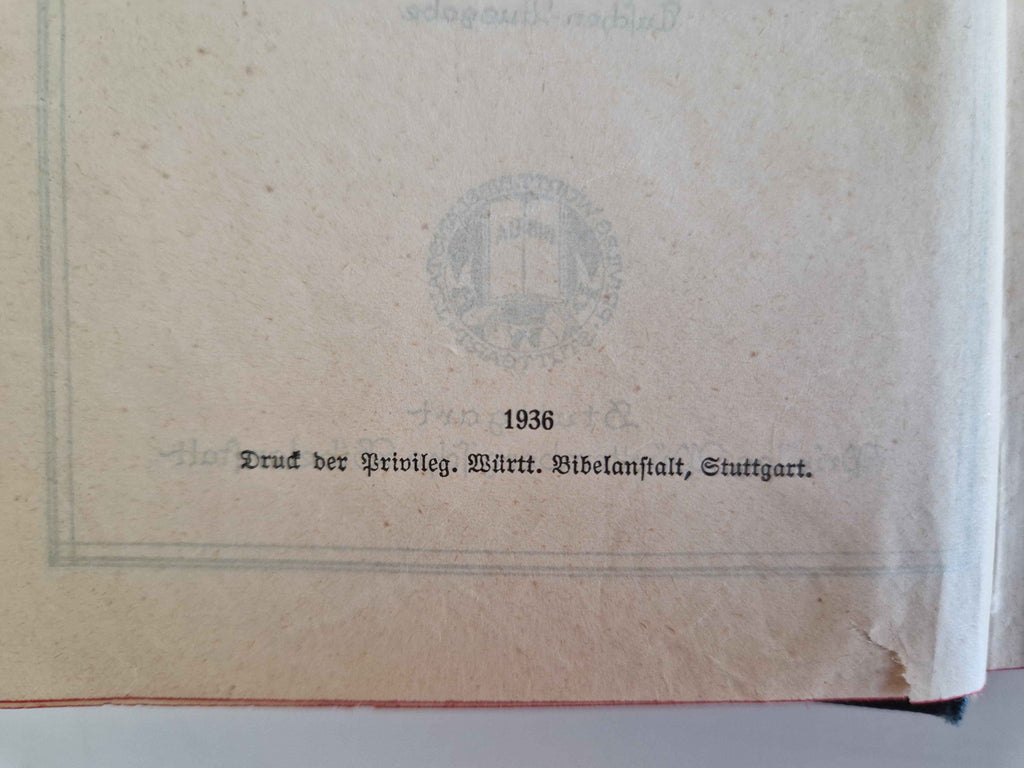 Antique German Bible Luther Translation Pocket Edition Wurttemberg Stuttgart 1936 Complete