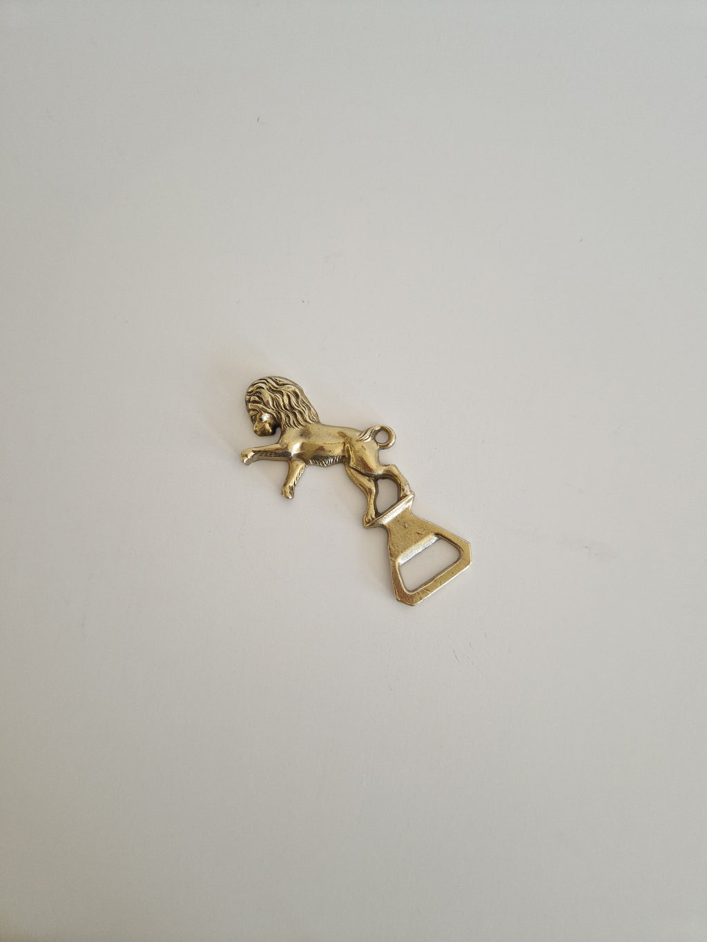 Vintage Brass Rampant Lion Bottle Opener – Cast Brass, 13 cm, Hanging Ring