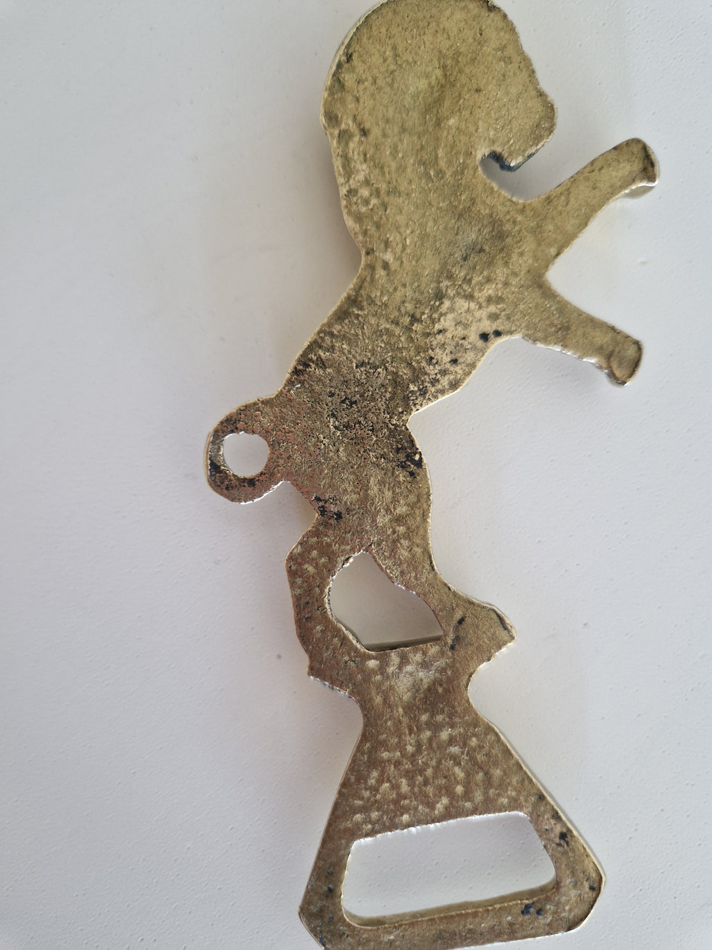Vintage Brass Rampant Lion Bottle Opener – Cast Brass, 13 cm, Hanging Ring