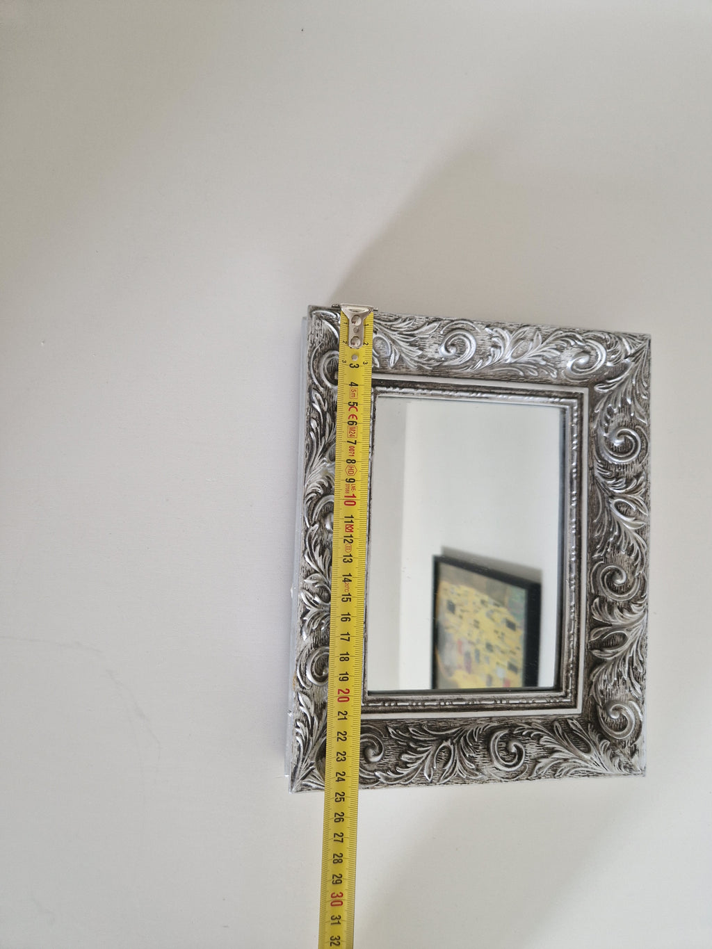 Miroir Baroque Orné Argenté — Mural ou à Poser | Cadre à Volutes d'Acanthus