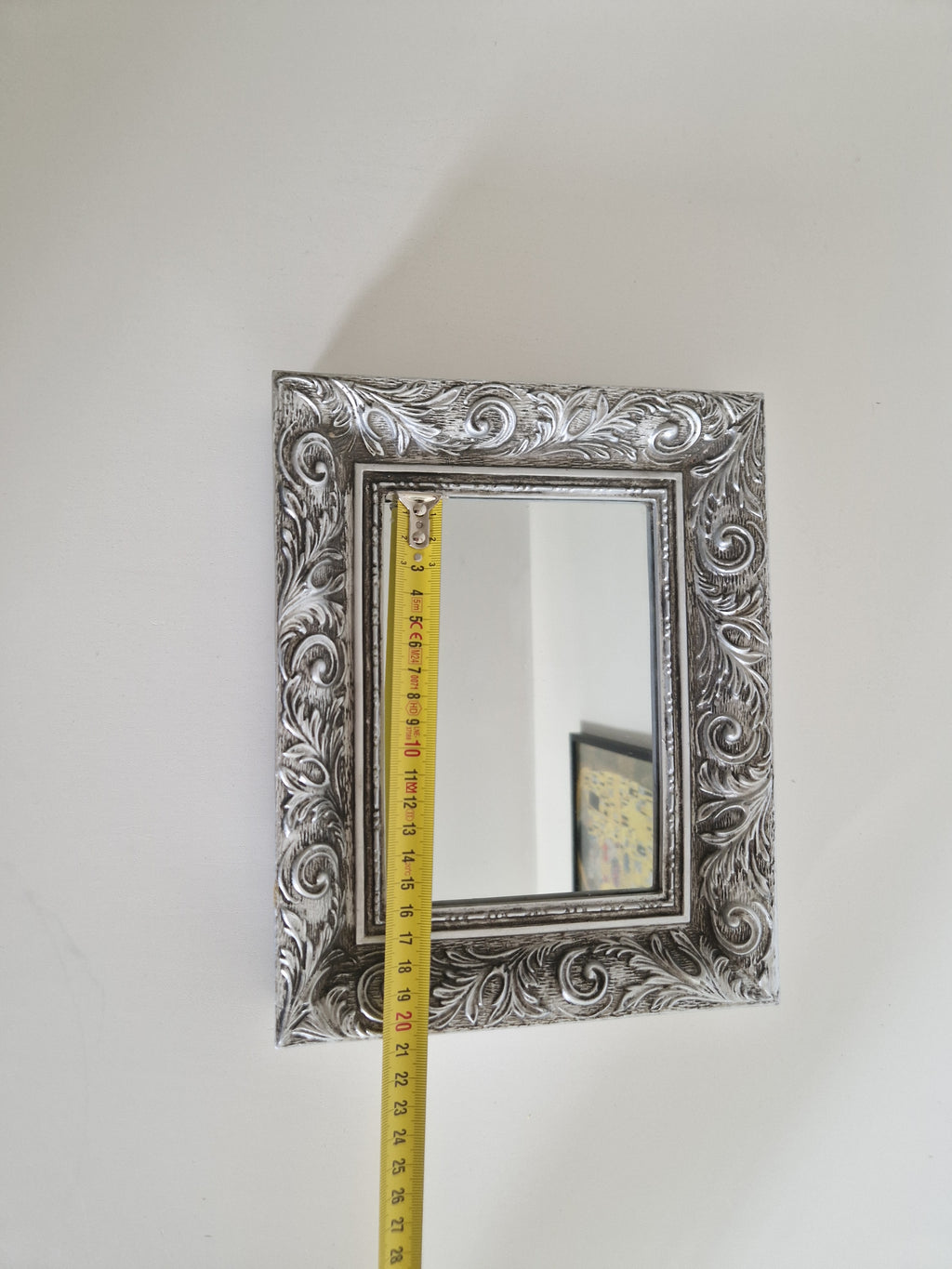 Miroir Baroque Orné Argenté — Mural ou à Poser | Cadre à Volutes d'Acanthus