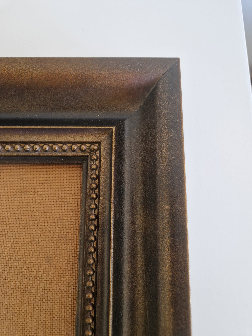 Vintage Holz Bilderrahmen | Dunkles Walnuss-Finish mit Perlenbordüre | 40×30cm Öffnung