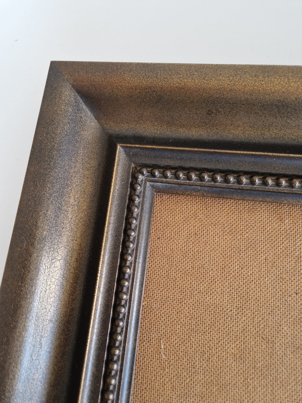 Vintage Holz Bilderrahmen | Dunkles Walnuss-Finish mit Perlenbordüre | 40×30cm Öffnung