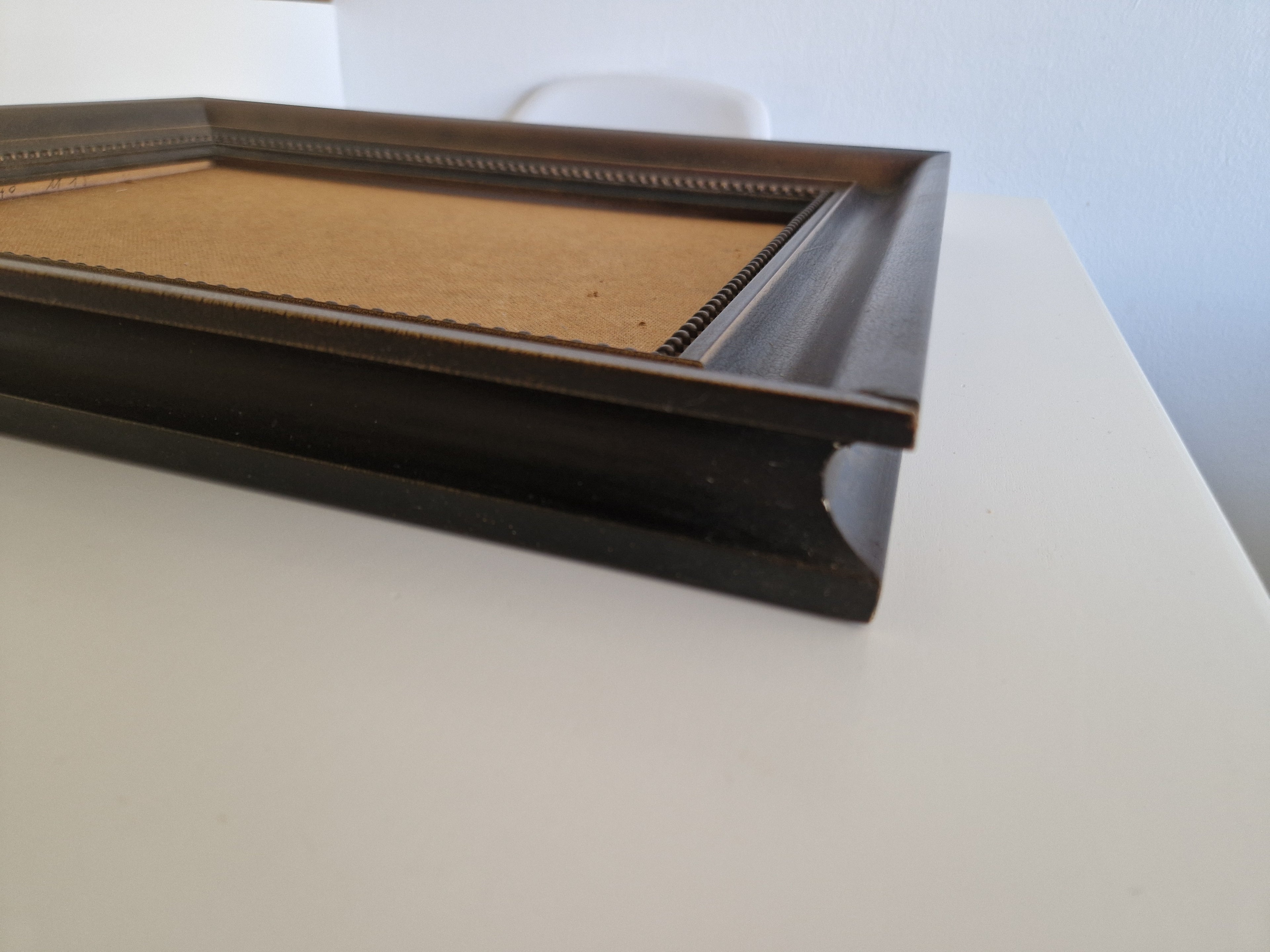 Vintage Holz Bilderrahmen | Dunkles Walnuss-Finish mit Perlenbordüre | 40×30cm Öffnung