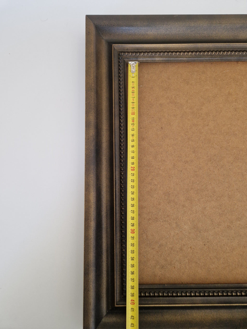 Vintage Holz Bilderrahmen | Dunkles Walnuss-Finish mit Perlenbordüre | 40×30cm Öffnung