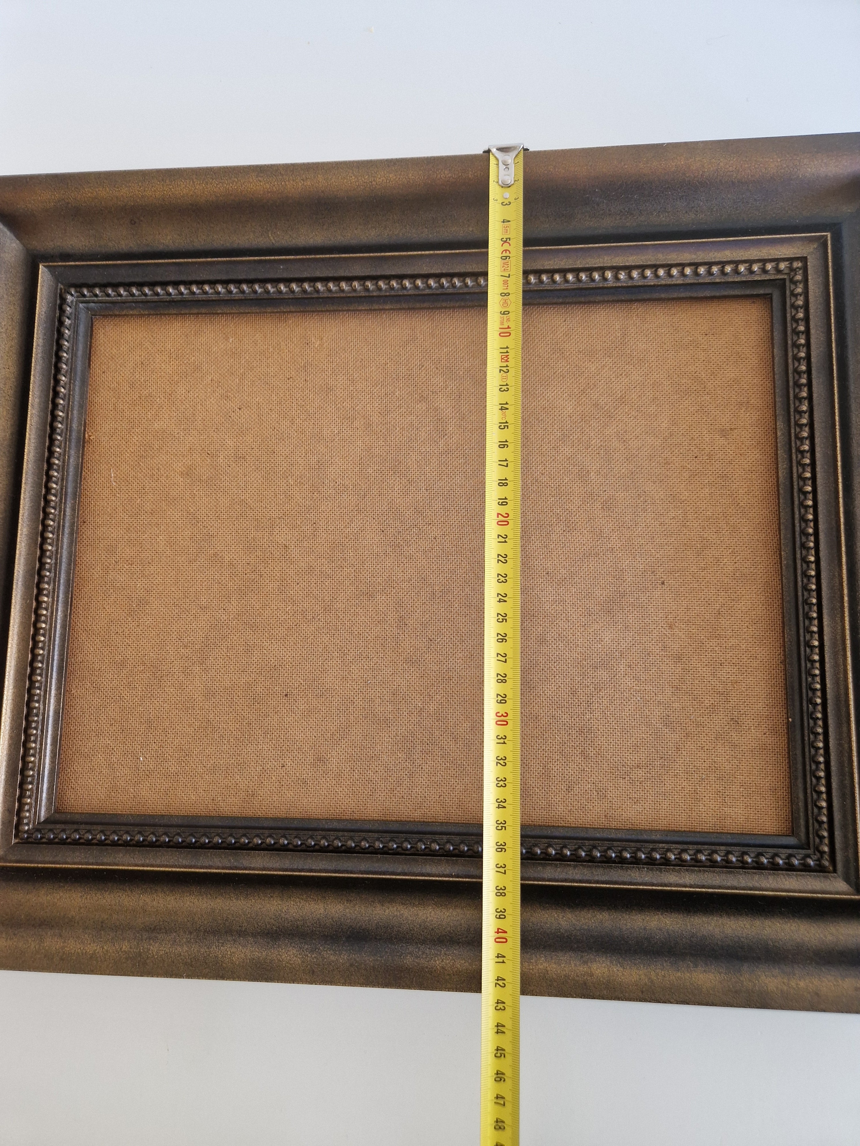 Vintage Holz Bilderrahmen | Dunkles Walnuss-Finish mit Perlenbordüre | 40×30cm Öffnung