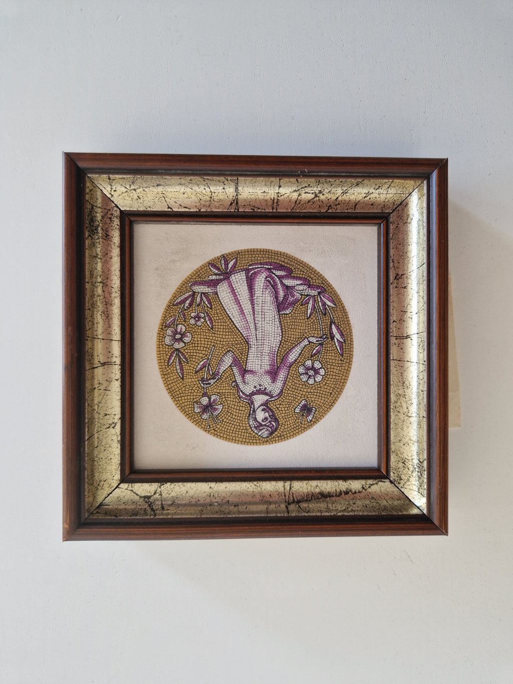 Carreau en céramique signe astrologique du Zodiaque | Fond poussière d'or pur à 97%+ | Céramique style design | Fiorano, Italie | Encadré | Choisissez votre signe