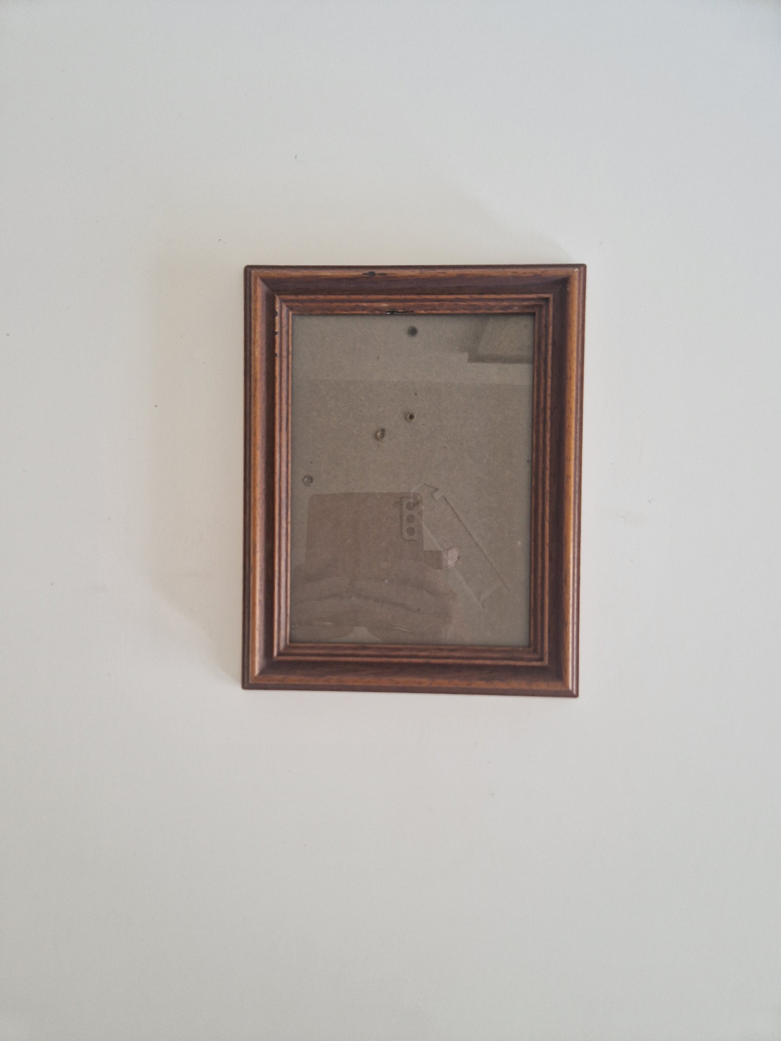 Cadre photo vintage en bois avec verre – À accrocher au mur ou à poser