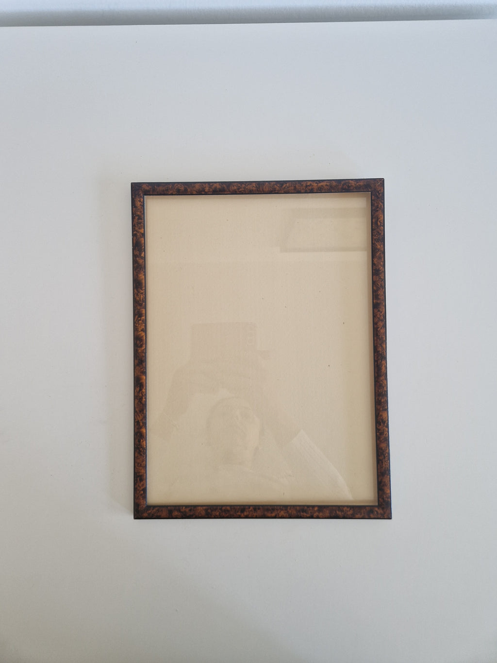 Vintage Schildpatt Bilderrahmen mit Glas – Großer Wandrahmen