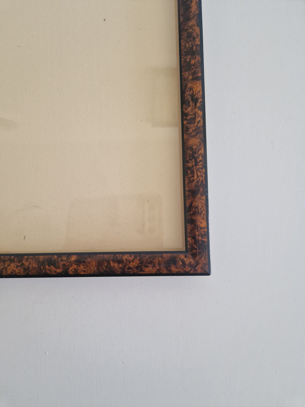 Vintage Schildpatt Bilderrahmen mit Glas – Großer Wandrahmen