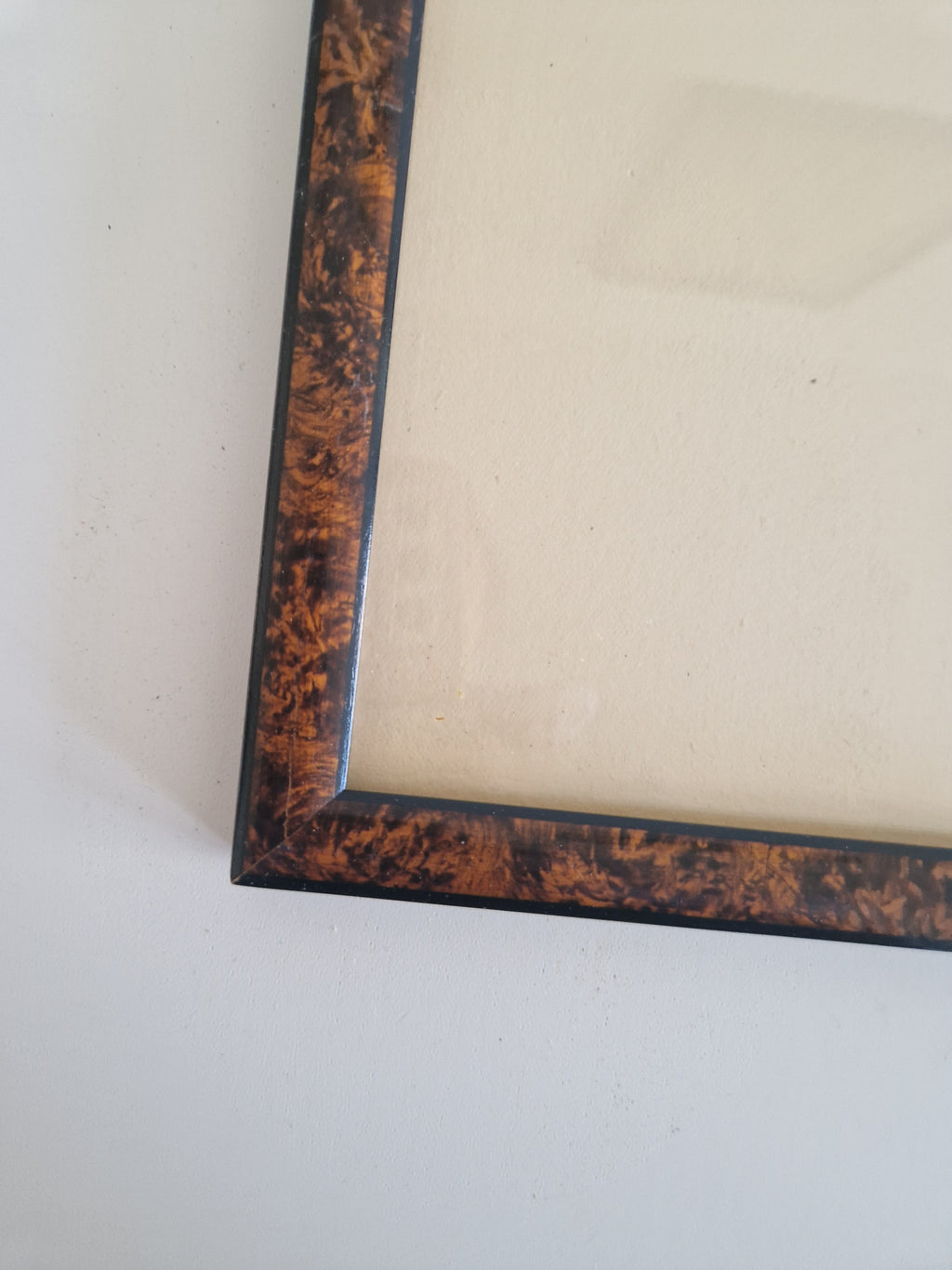 Vintage Schildpatt Bilderrahmen mit Glas – Großer Wandrahmen