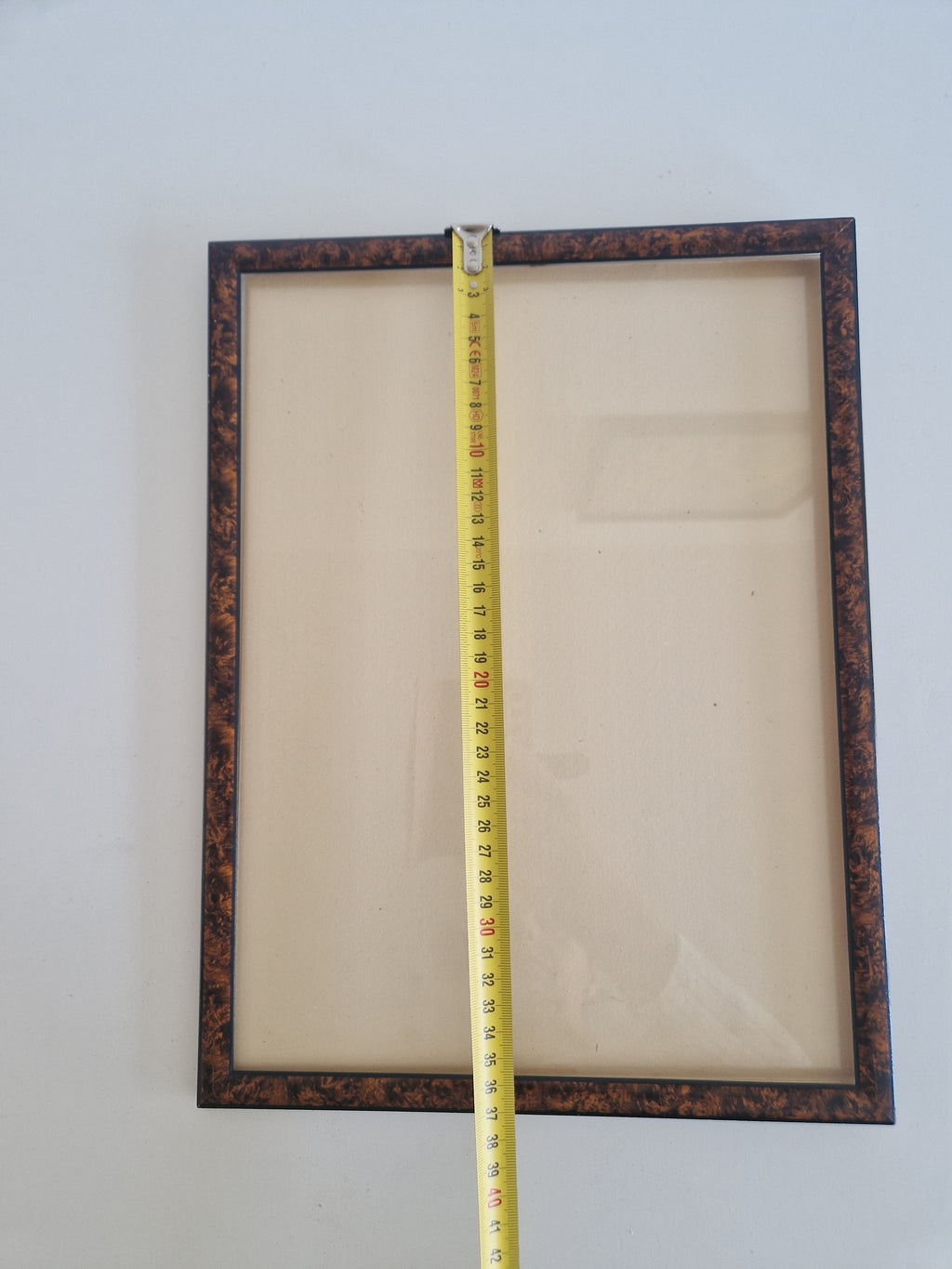Vintage Schildpatt Bilderrahmen mit Glas – Großer Wandrahmen