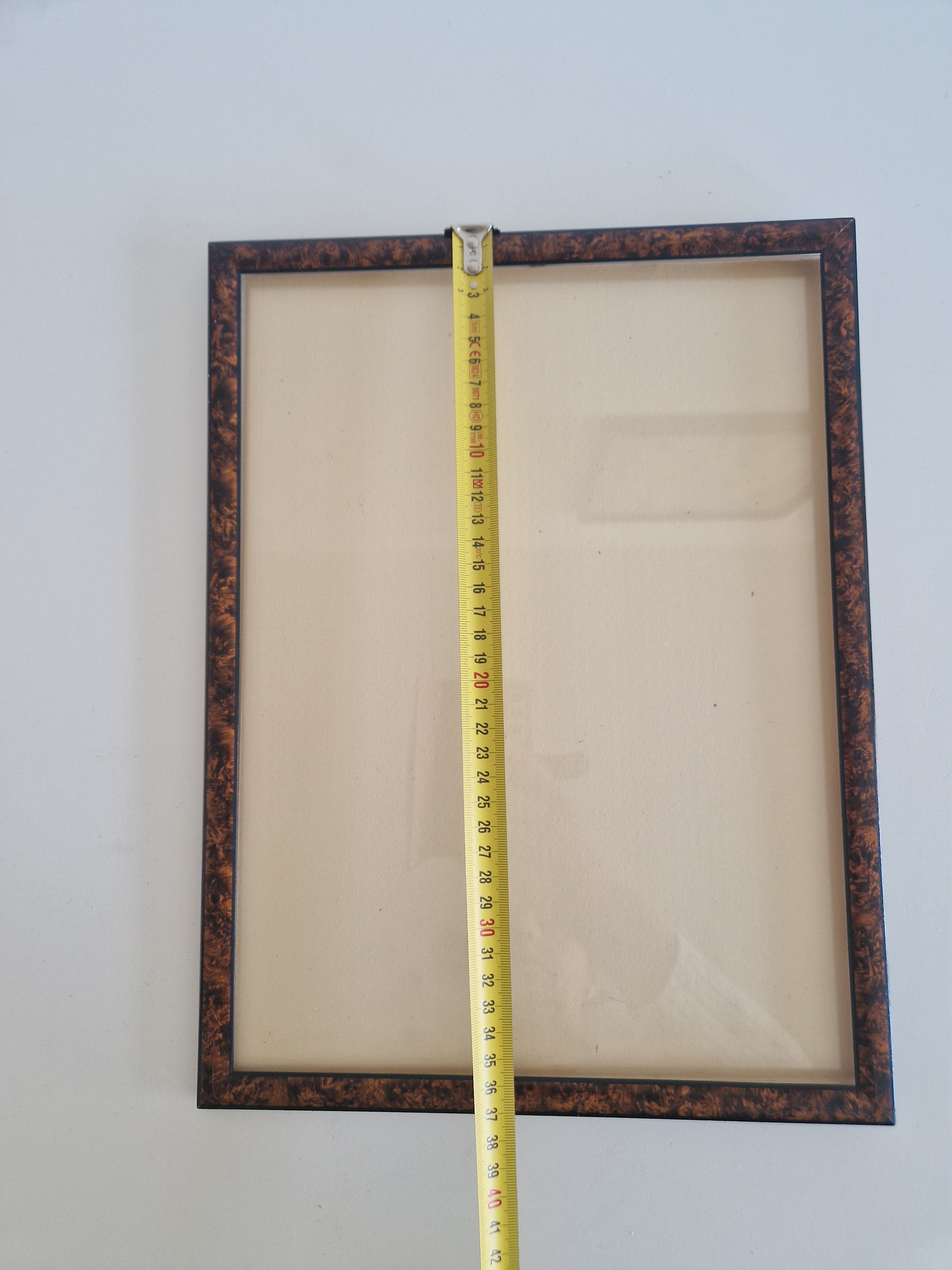 Vintage Schildpatt Bilderrahmen mit Glas – Großer Wandrahmen