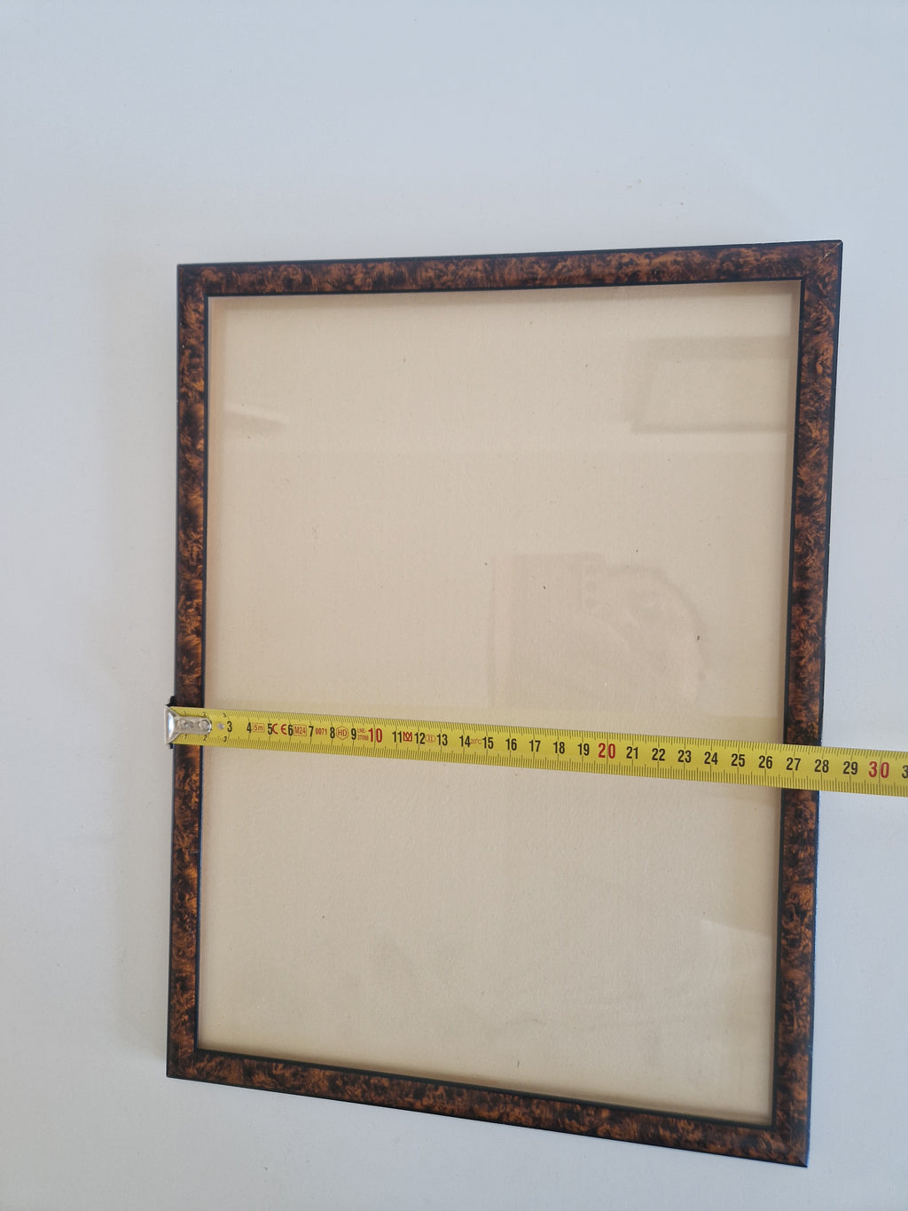 Vintage Schildpatt Bilderrahmen mit Glas – Großer Wandrahmen