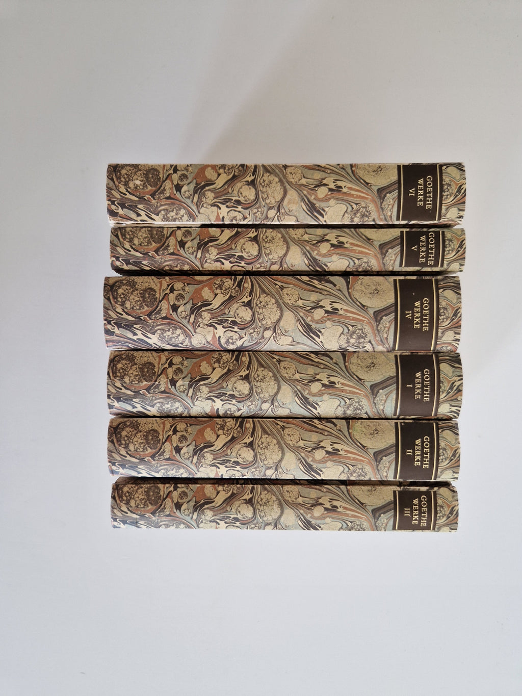Goethe Werke – Œuvres complètes en 6 volumes | Insel Verlag Frankfurt am Main 1982 | Plats en papier marbré à la main