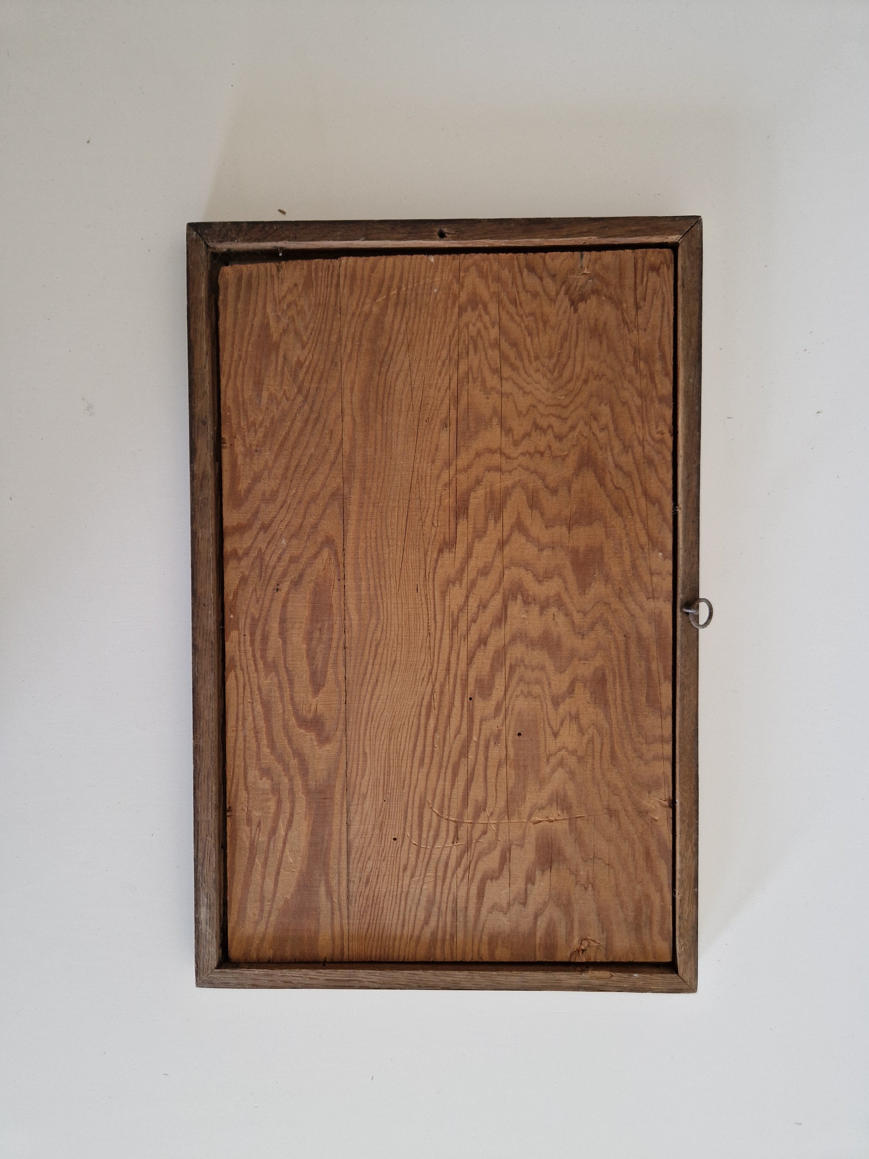 Antiker handgefertigter Holzbilderrahmen mit Glas – Massivholz, Nussbaumfarben
