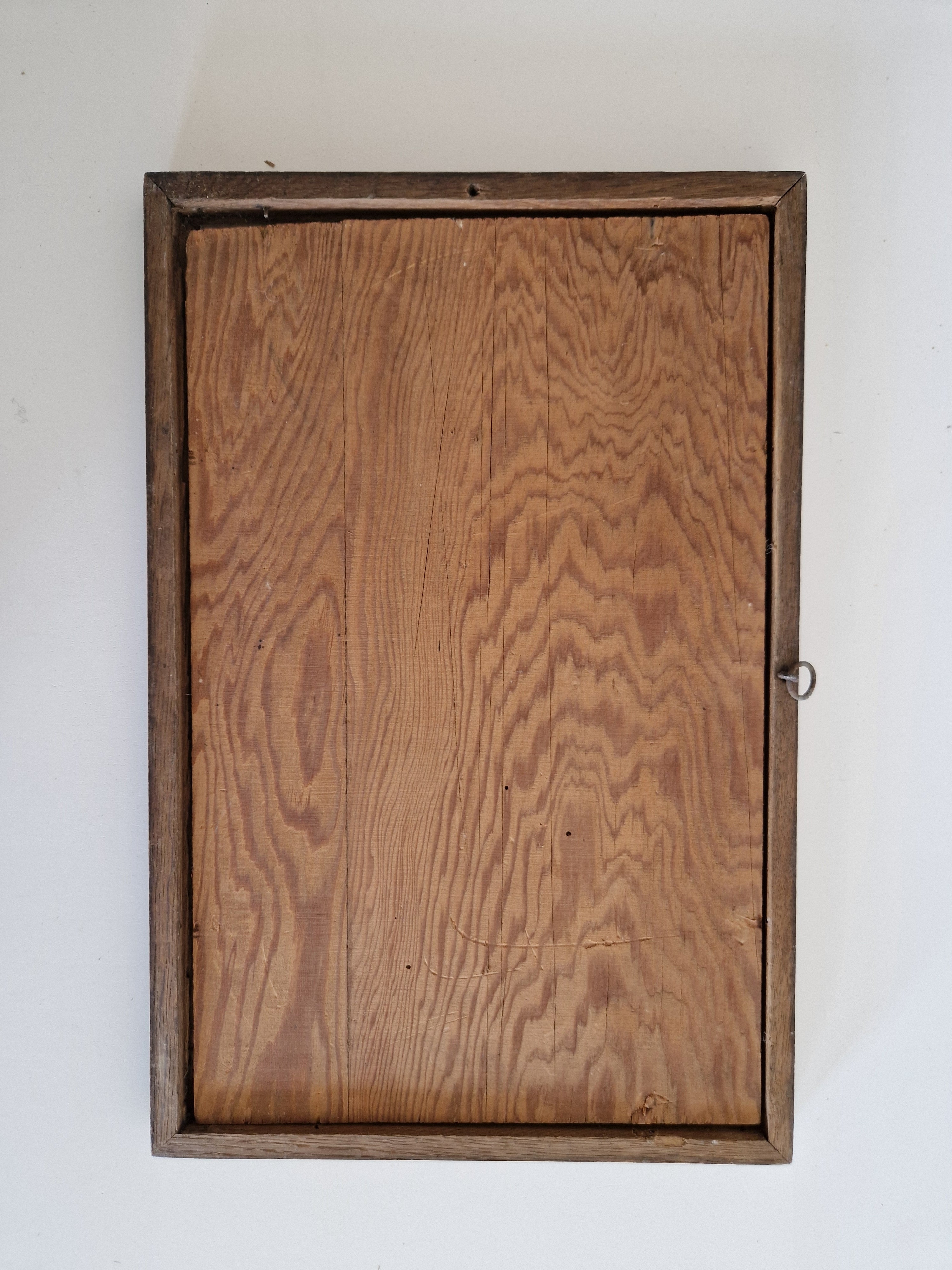 Antiker handgefertigter Holzbilderrahmen mit Glas – Massivholz, Nussbaumfarben