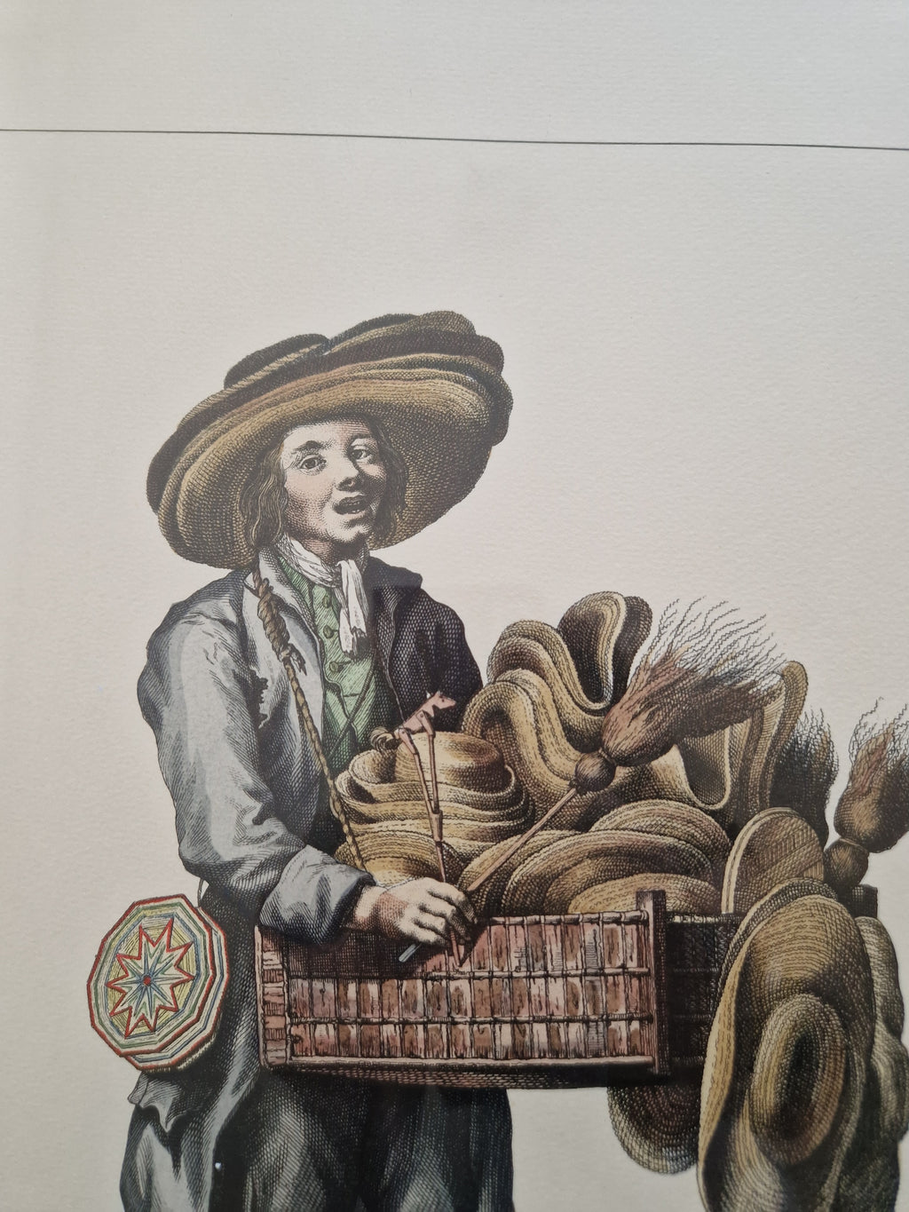 Pair of Antique Hand-Coloured Engravings – Viennese Street Traders | Strohhutträmer & Hutterinn | L. Brand / Seb. Mansfeld | Framed