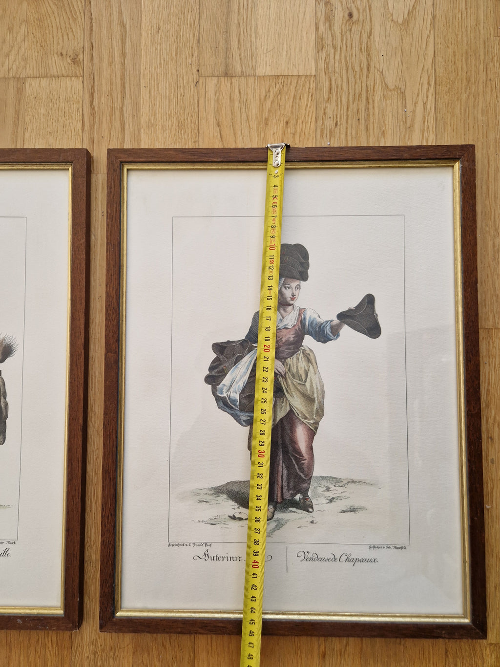 Pair of Antique Hand-Coloured Engravings – Viennese Street Traders | Strohhutträmer & Hutterinn | L. Brand / Seb. Mansfeld | Framed