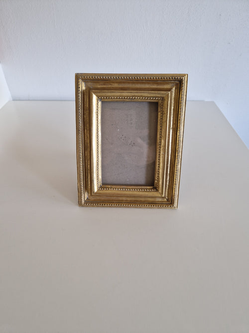 Antique  Gilt Picture Frame with Beaded Moulding & Easel Stand