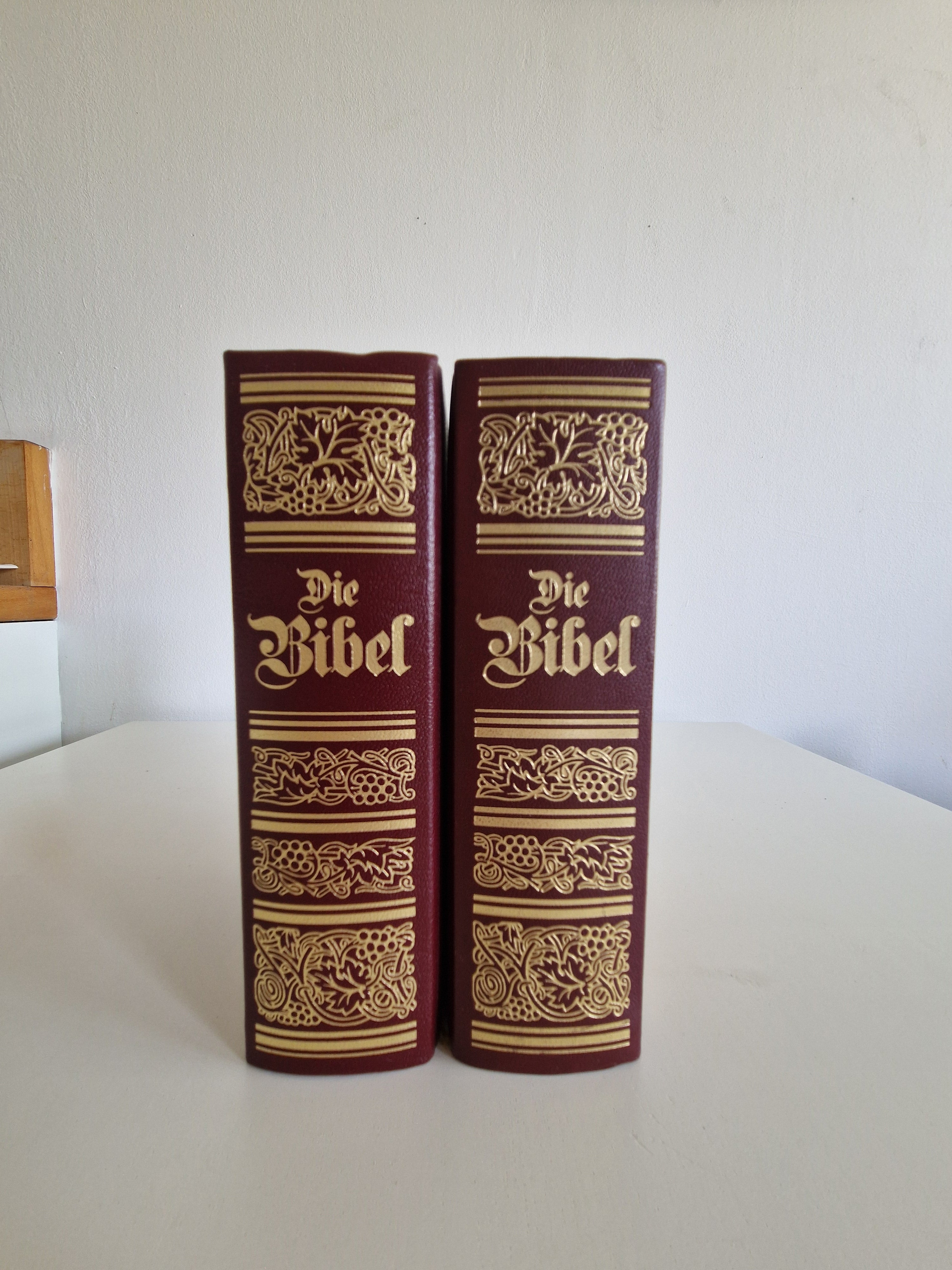 Die Bibel – Lot de 2 volumes | Ancien et Nouveau Testament complets | Traduction de Luther | Gravures de Matthaeus Merian | Naumann & Göbel