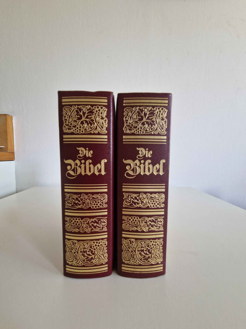 Antique German Bibles Set - A Timeless Heirloom Pair for Families