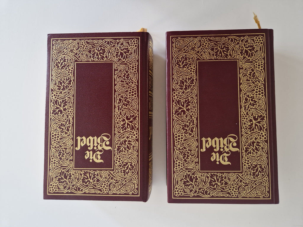 Die Bibel – Lot de 2 volumes | Ancien et Nouveau Testament complets | Traduction de Luther | Gravures de Matthaeus Merian | Naumann & Göbel
