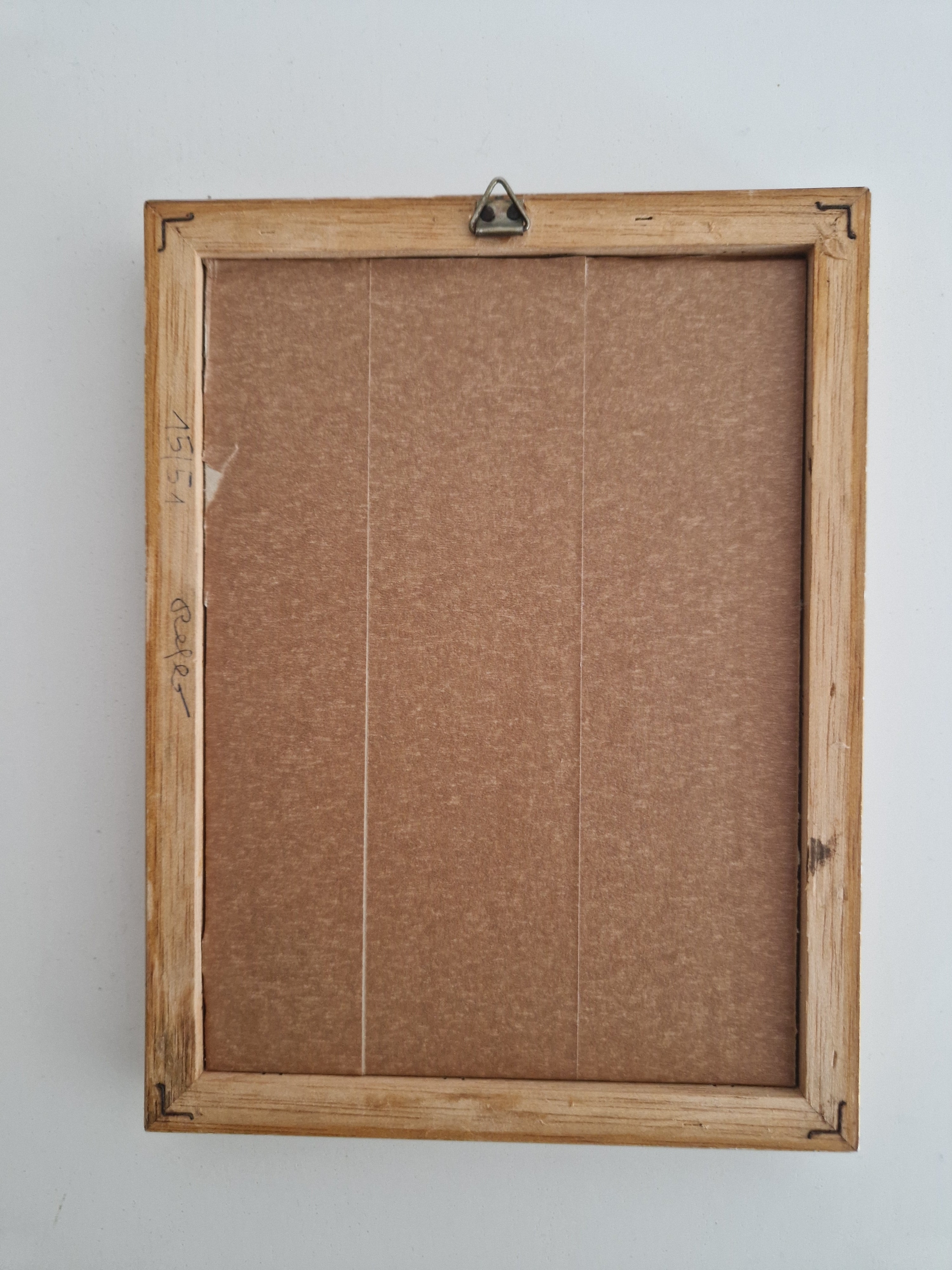Vintage Holzbilderrahmen | Antike goldene Perlenleiste | 13×15cm Öffnung | Glas inklusive | Fertig zum Aufhängen
