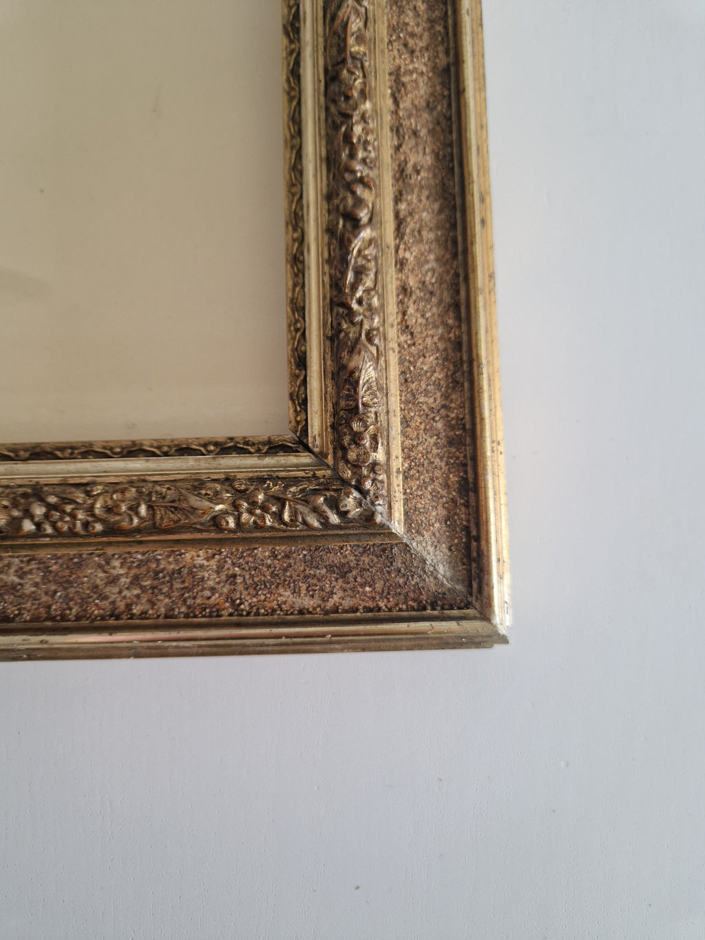 Antique Ornate Wooden Picture Frame | Gold-Bronze Embossed | 22×30cm Opening | Glass Included | Requires Assembly
