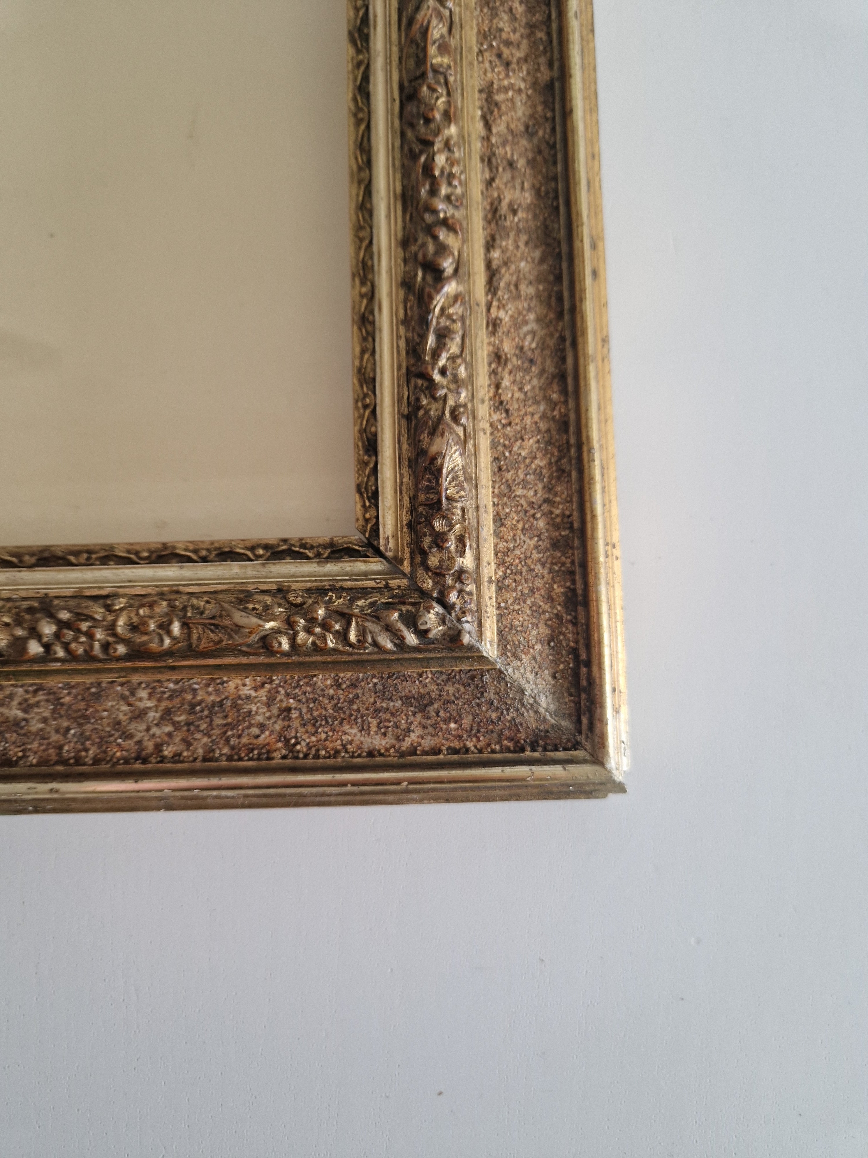 Antique Ornate Wooden Picture Frame | Gold-Bronze Embossed | 22×30cm Opening | Glass Included | Requires Assembly