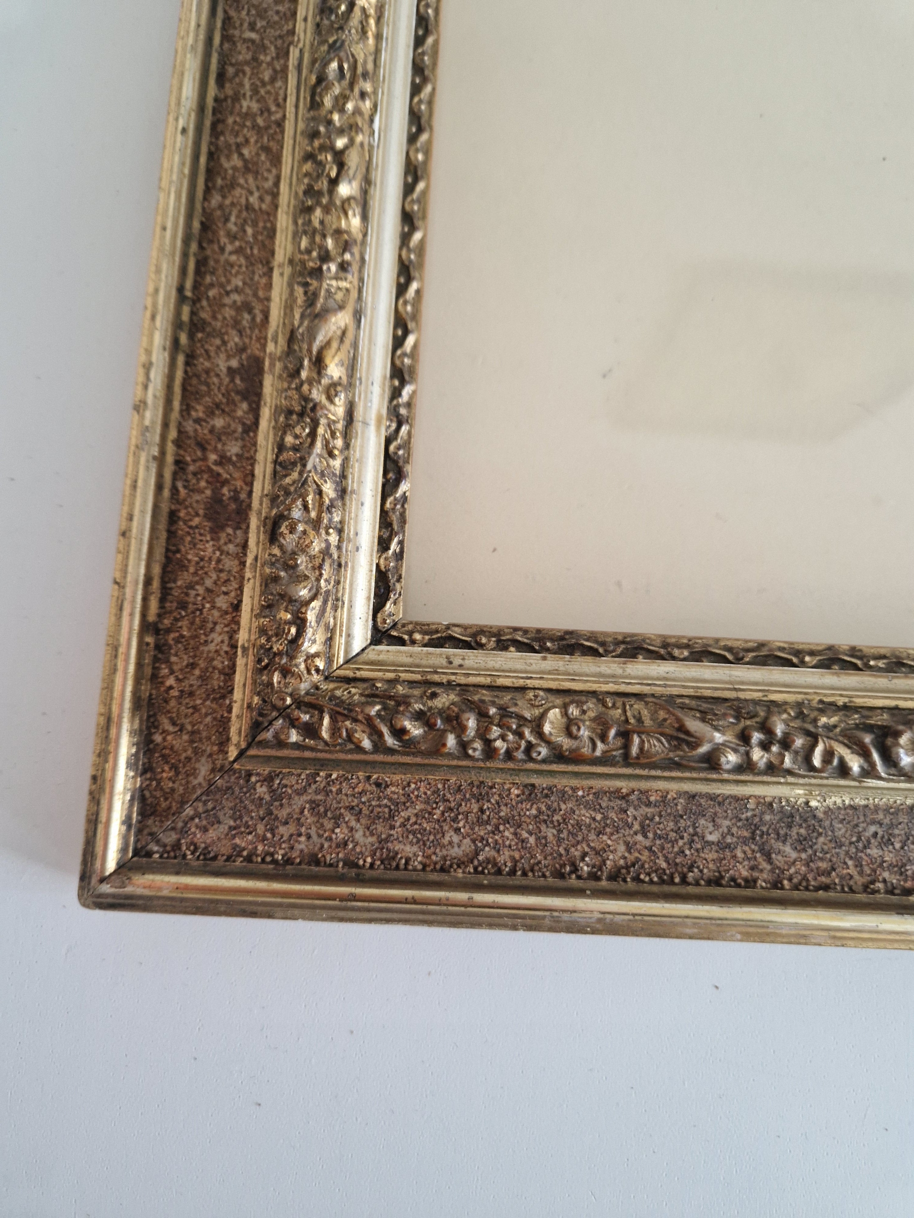 Antique Ornate Wooden Picture Frame | Gold-Bronze Embossed | 22×30cm Opening | Glass Included | Requires Assembly