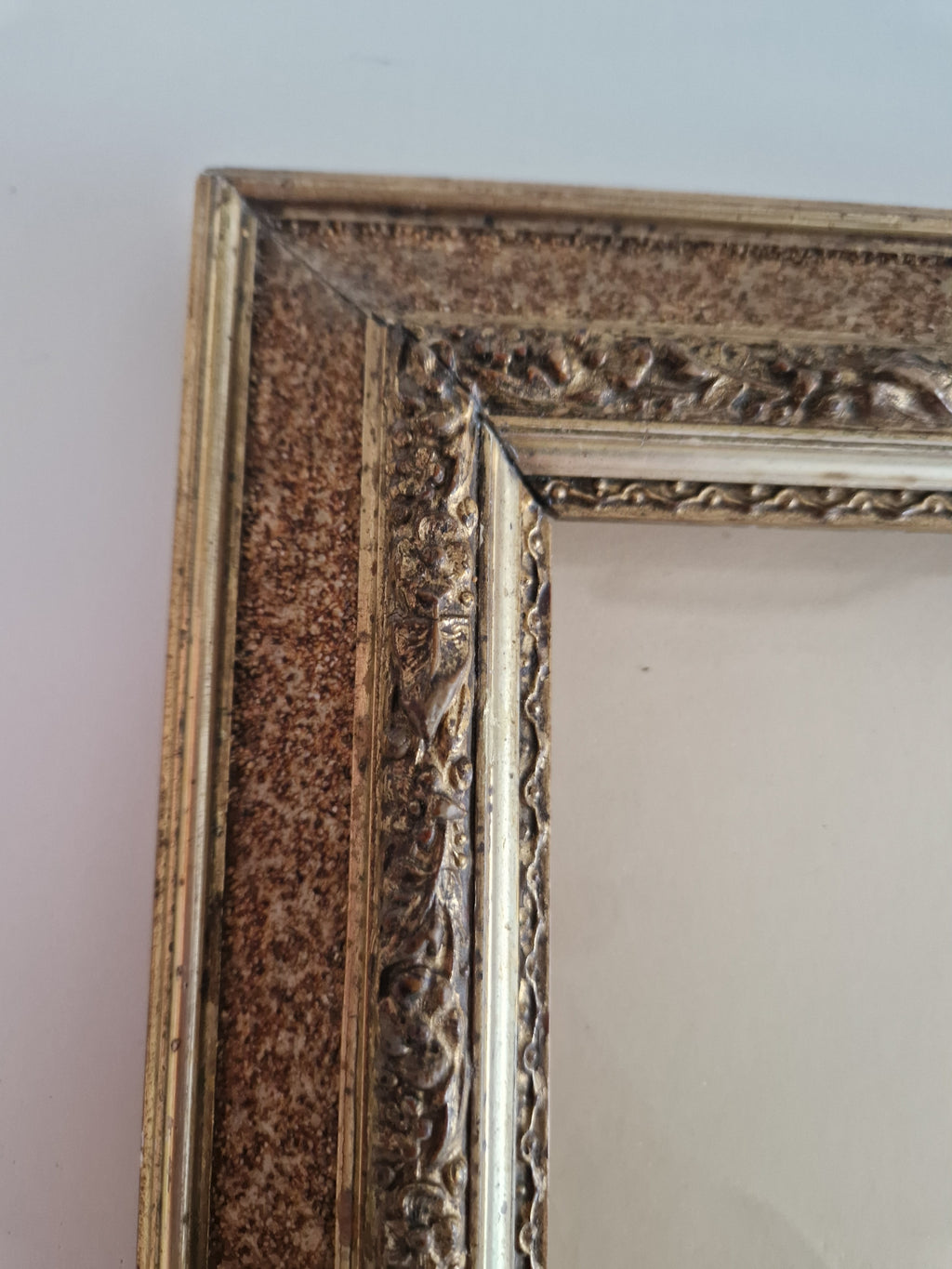 Antique Ornate Wooden Picture Frame | Gold-Bronze Embossed | 22×30cm Opening | Glass Included | Requires Assembly