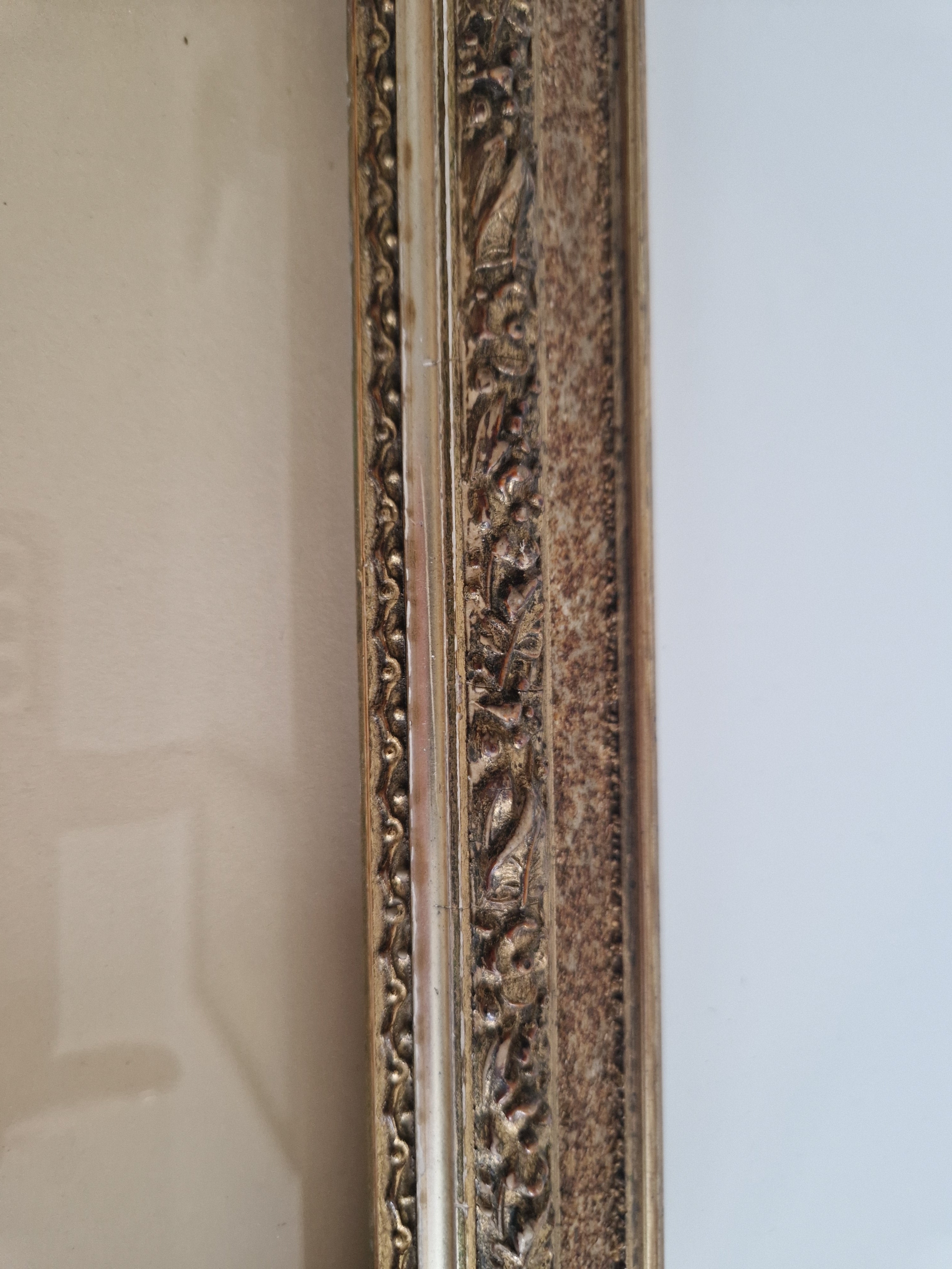 Antique Ornate Wooden Picture Frame | Gold-Bronze Embossed | 22×30cm Opening | Glass Included | Requires Assembly