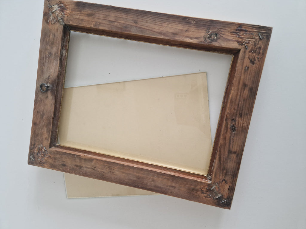 Antique Ornate Wooden Picture Frame | Gold-Bronze Embossed | 22×30cm Opening | Glass Included | Requires Assembly