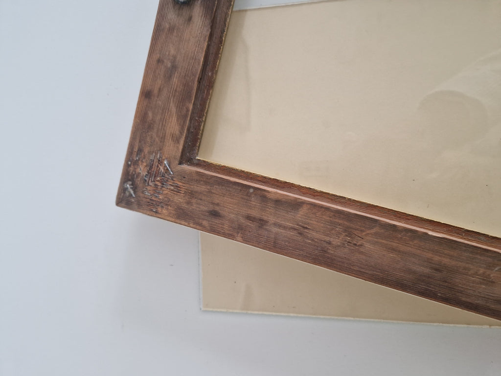 Antique Ornate Wooden Picture Frame | Gold-Bronze Embossed | 22×30cm Opening | Glass Included | Requires Assembly