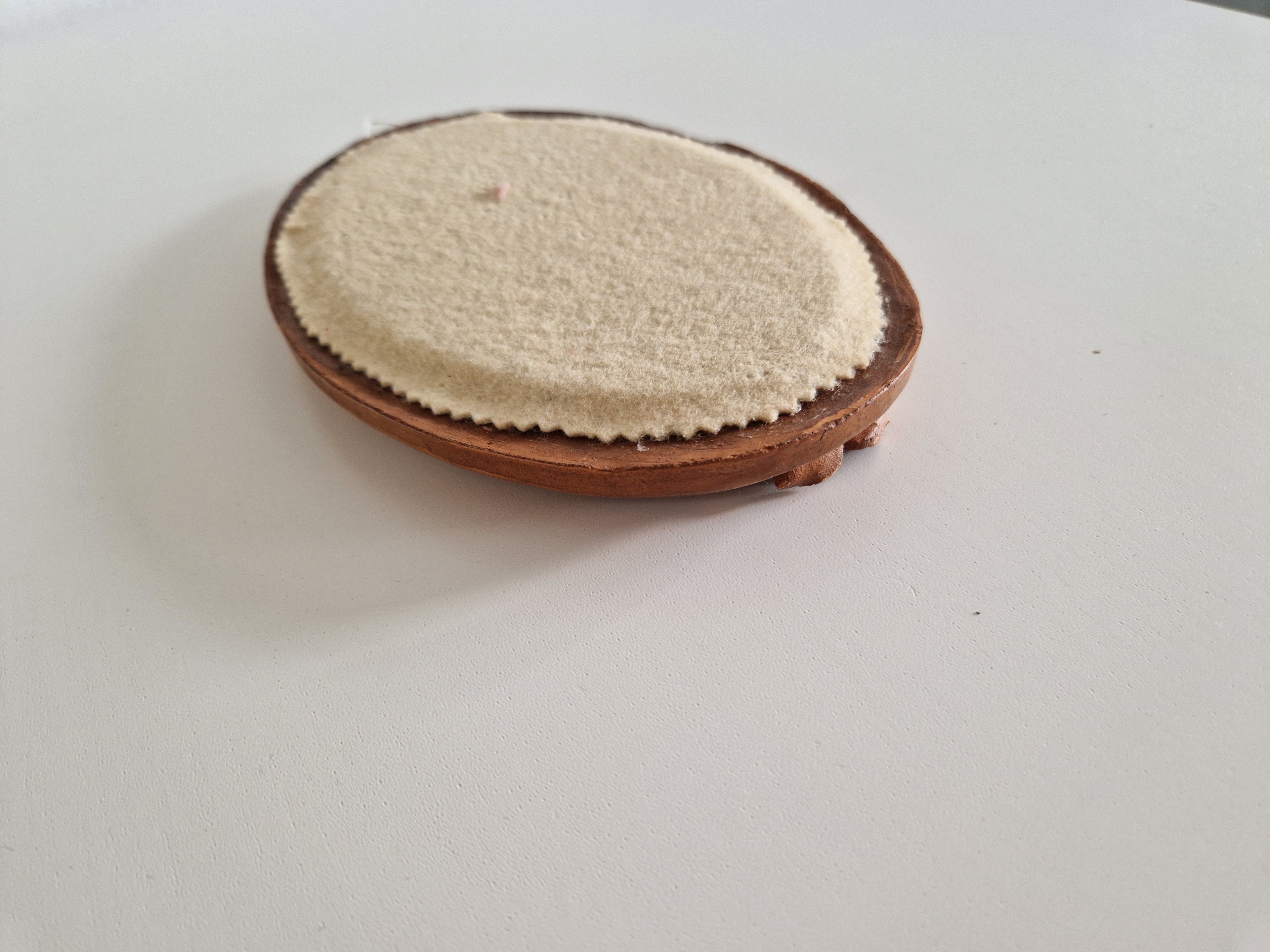 Antique Copper Oval Mirror with Rose Detail