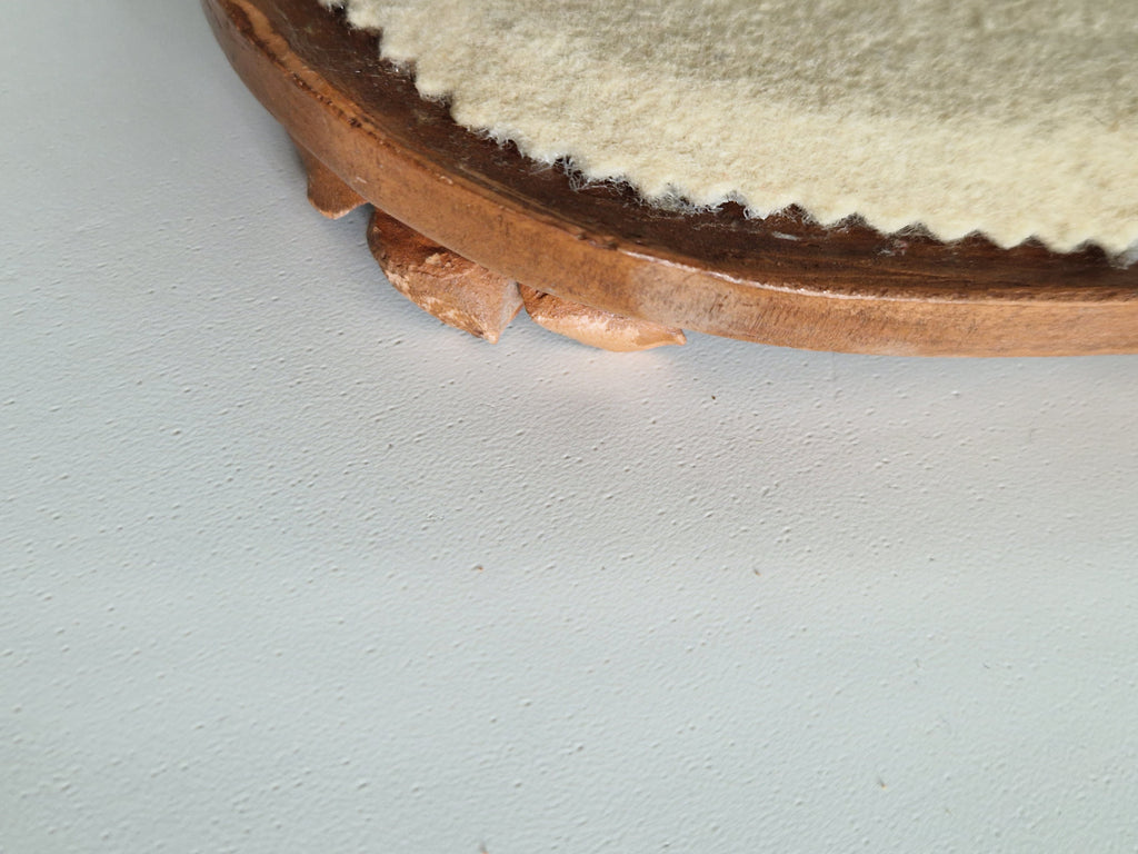 Antique Copper Oval Mirror with Rose Detail
