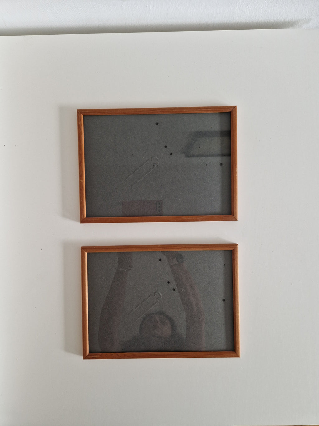 Lot de 2 cadres photo vintage assortis en bois | Teck | 30×23cm | Verre Inclus