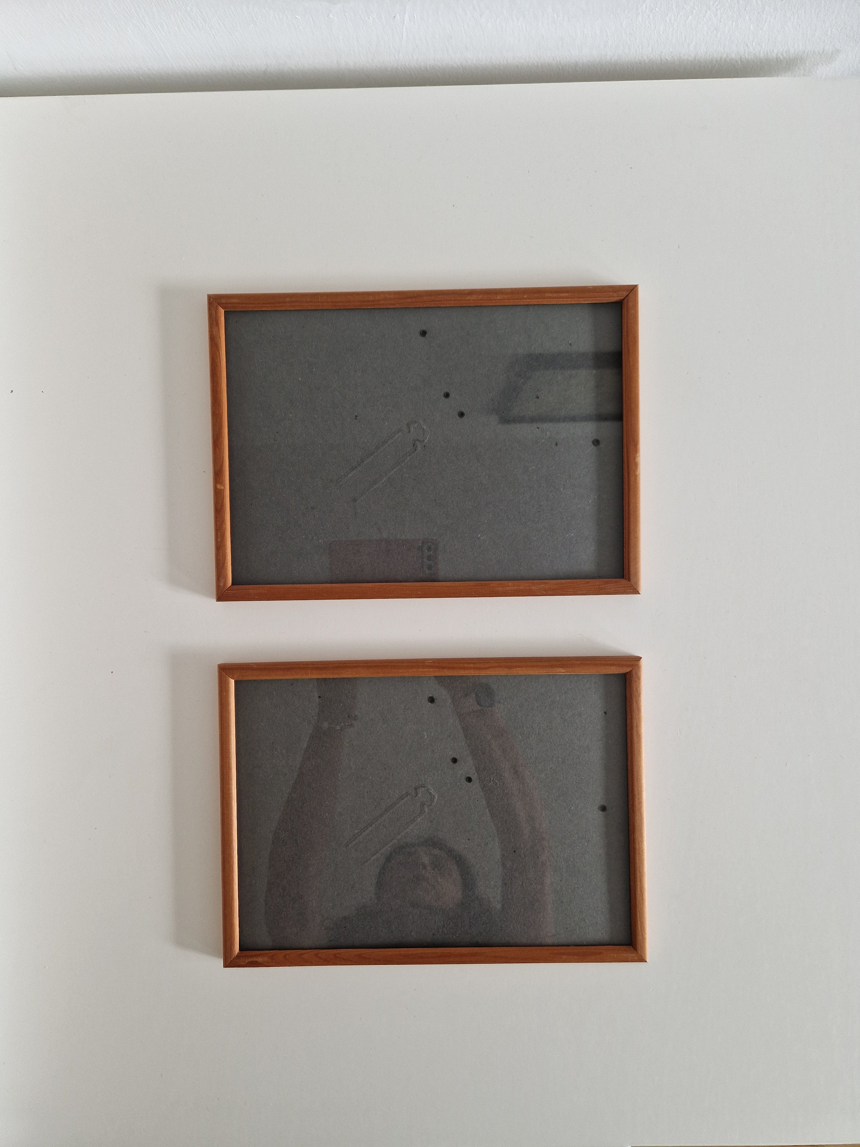Lot de 2 cadres photo vintage assortis en bois | Teck | 30×23cm | Verre Inclus