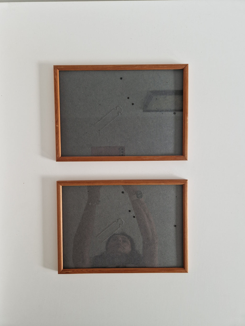 Lot de 2 cadres photo vintage assortis en bois | Teck | 30×23cm | Verre Inclus