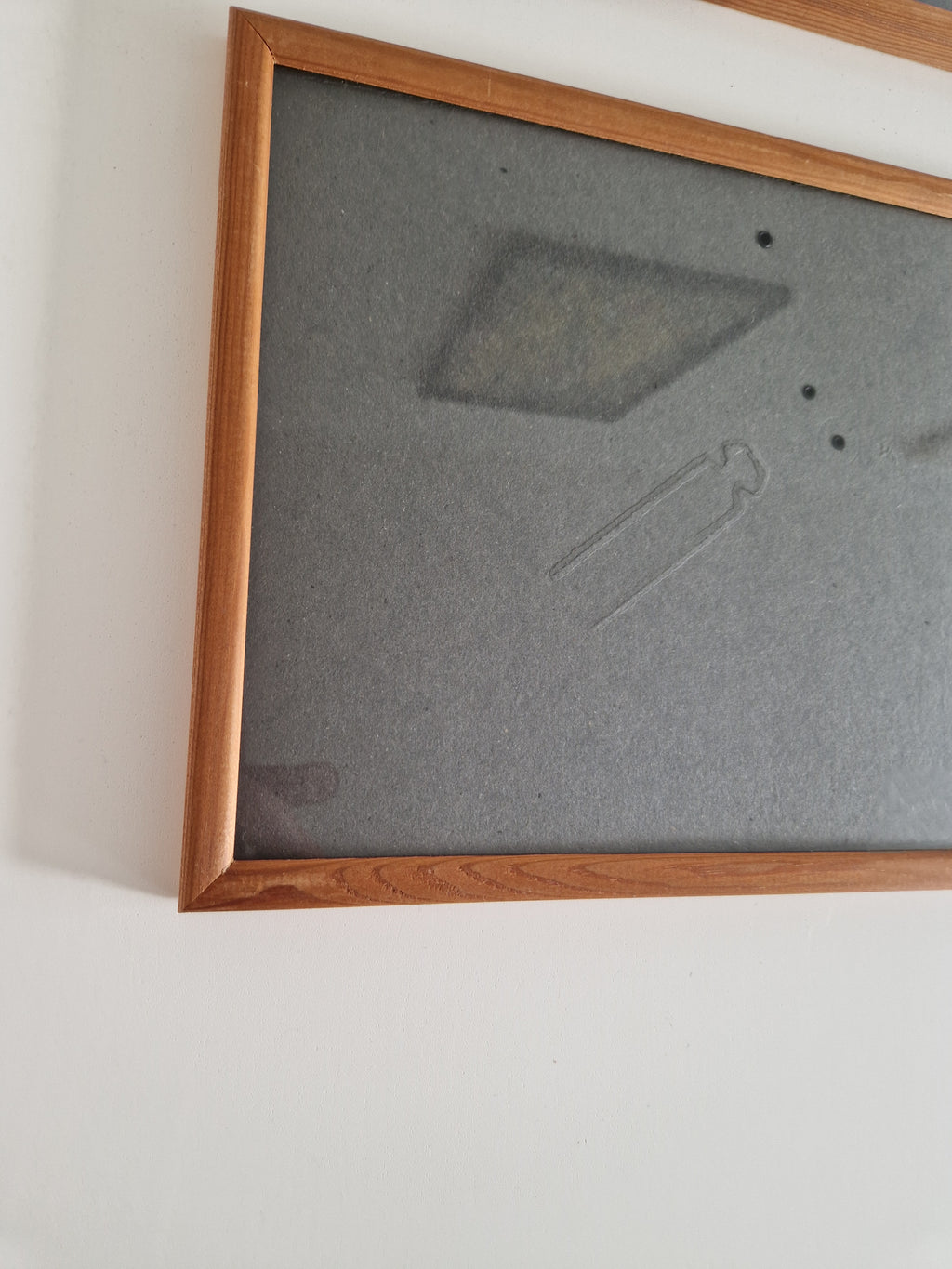 Lot de 2 cadres photo vintage assortis en bois | Teck | 30×23cm | Verre Inclus